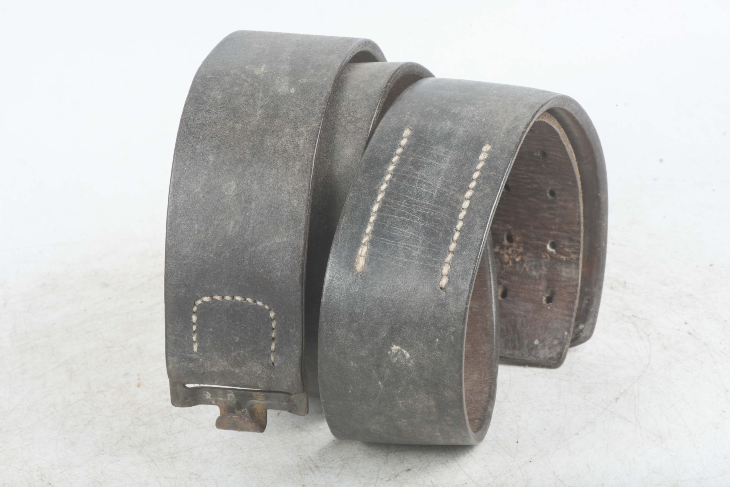 Leather EM / NCO equipment belt marked 1/0490/0*** — image 2