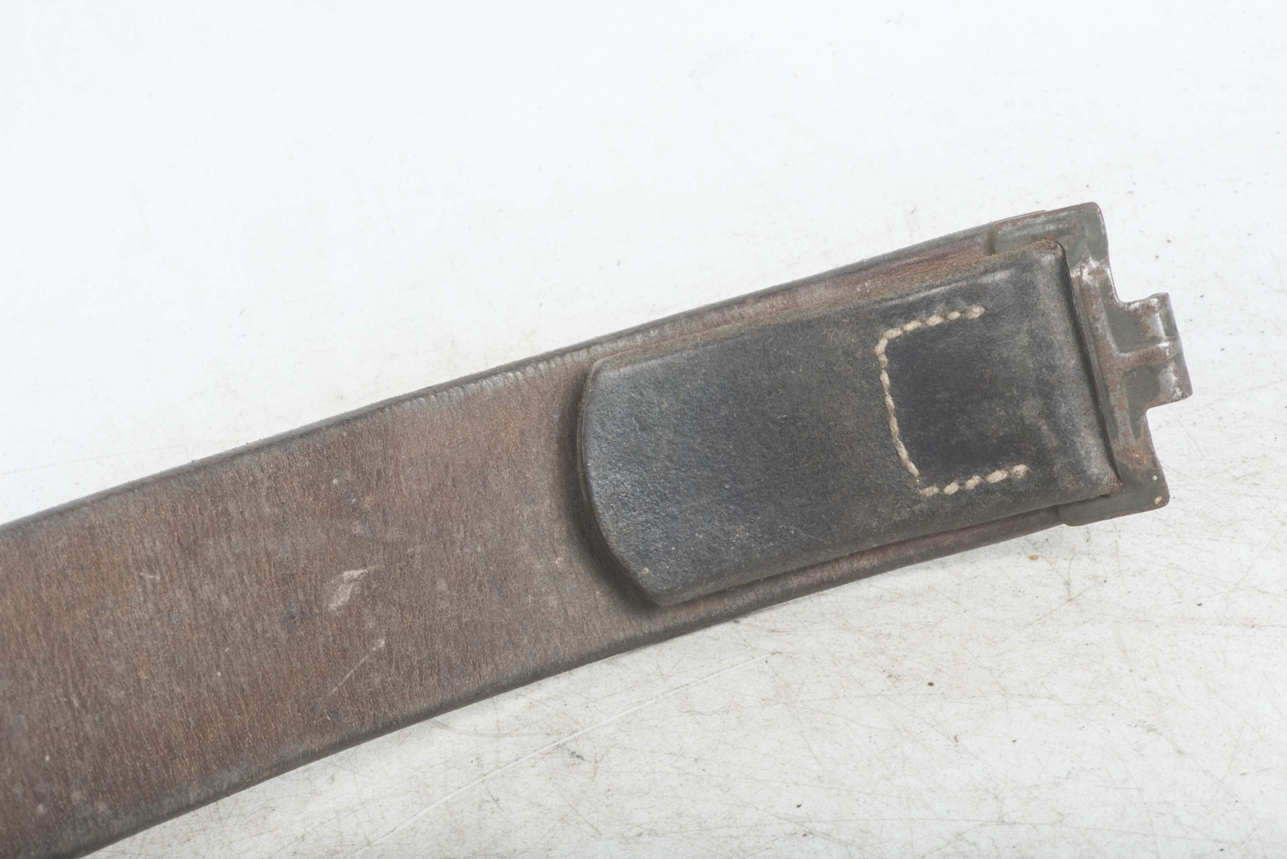 Leather EM / NCO equipment belt marked 1/0490/0*** — image 3