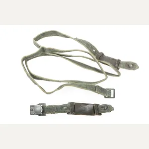 Perfect stone mint set of early gasmask straps marked Robert …