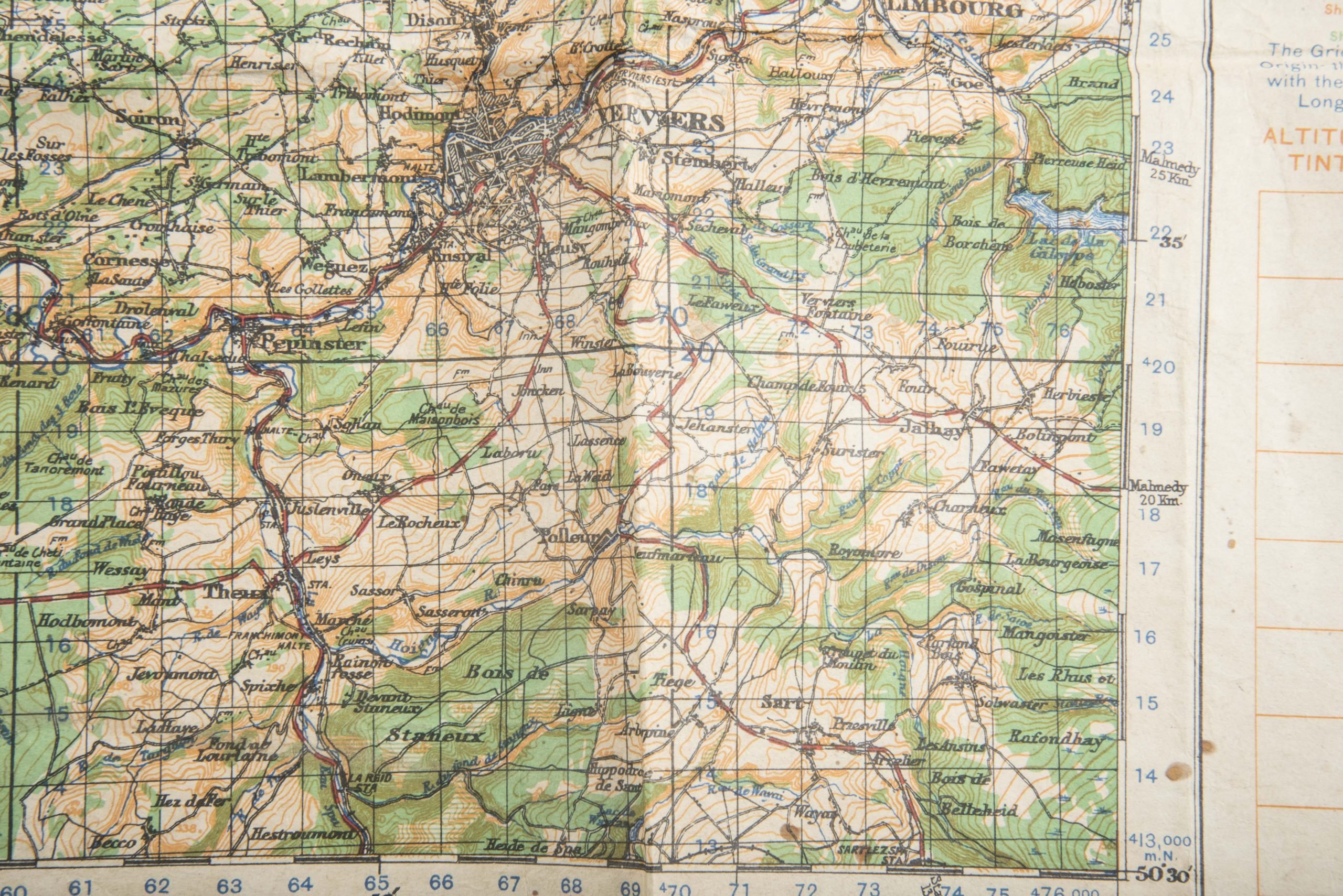 US M1938 mapcase with board and Liege map marked Turner Mfg. Co. 1942 — image 7