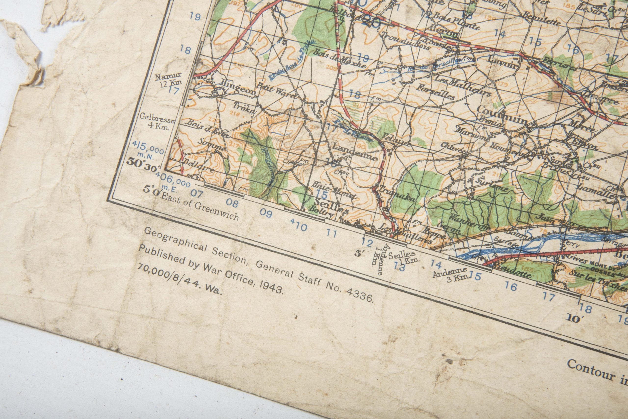 US M1938 mapcase with board and Liege map marked Turner Mfg. Co. 1942 — image 9
