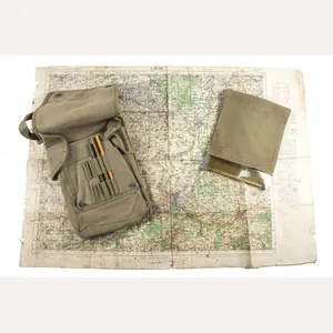 US M1938 mapcase with board and Liege map marked Turner …