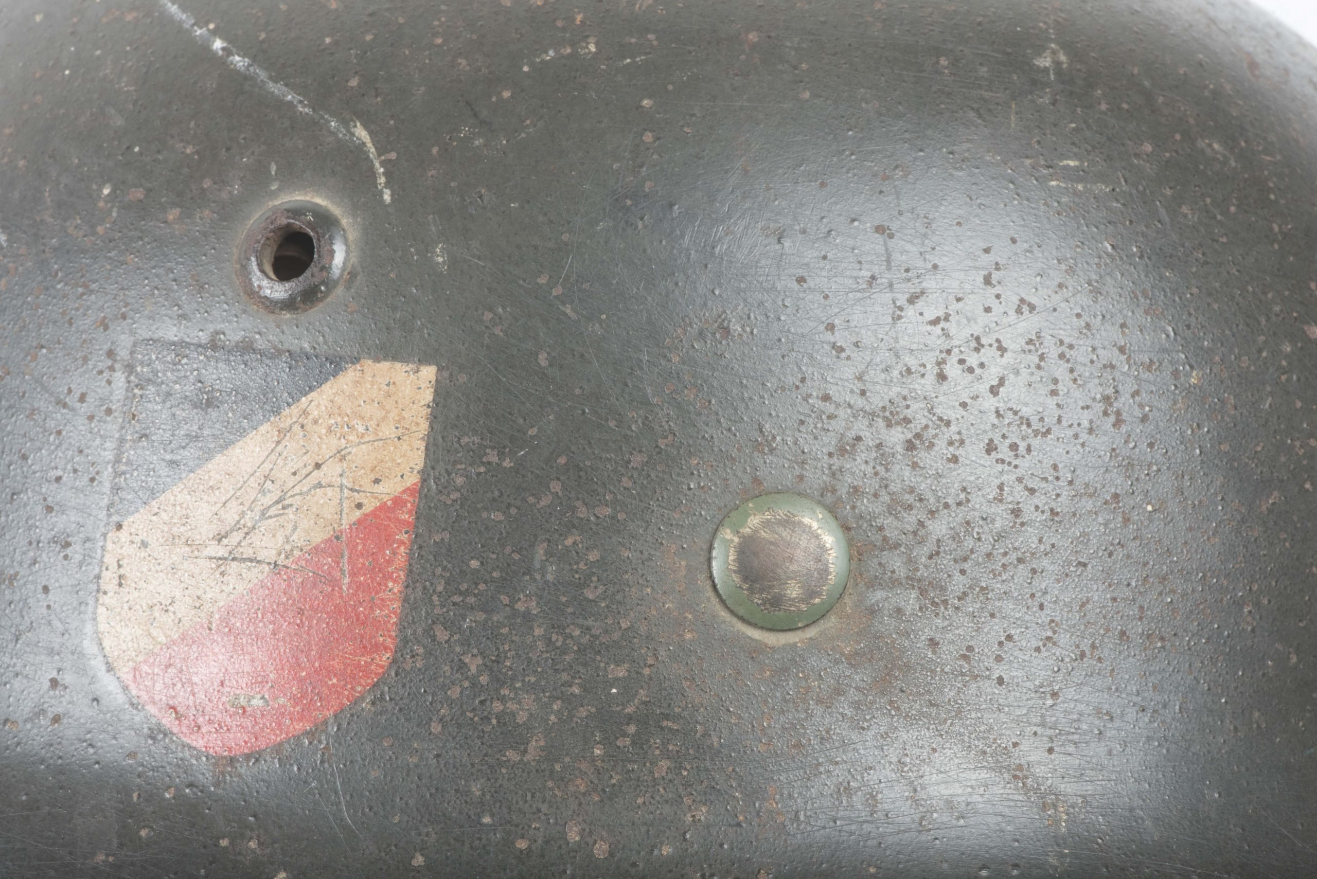 Q66 M35 double decal Heer helmet from Castricum — image 29