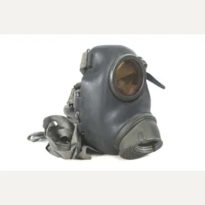 Unissued black rubber M38 gasmask marked flr 42 size 3