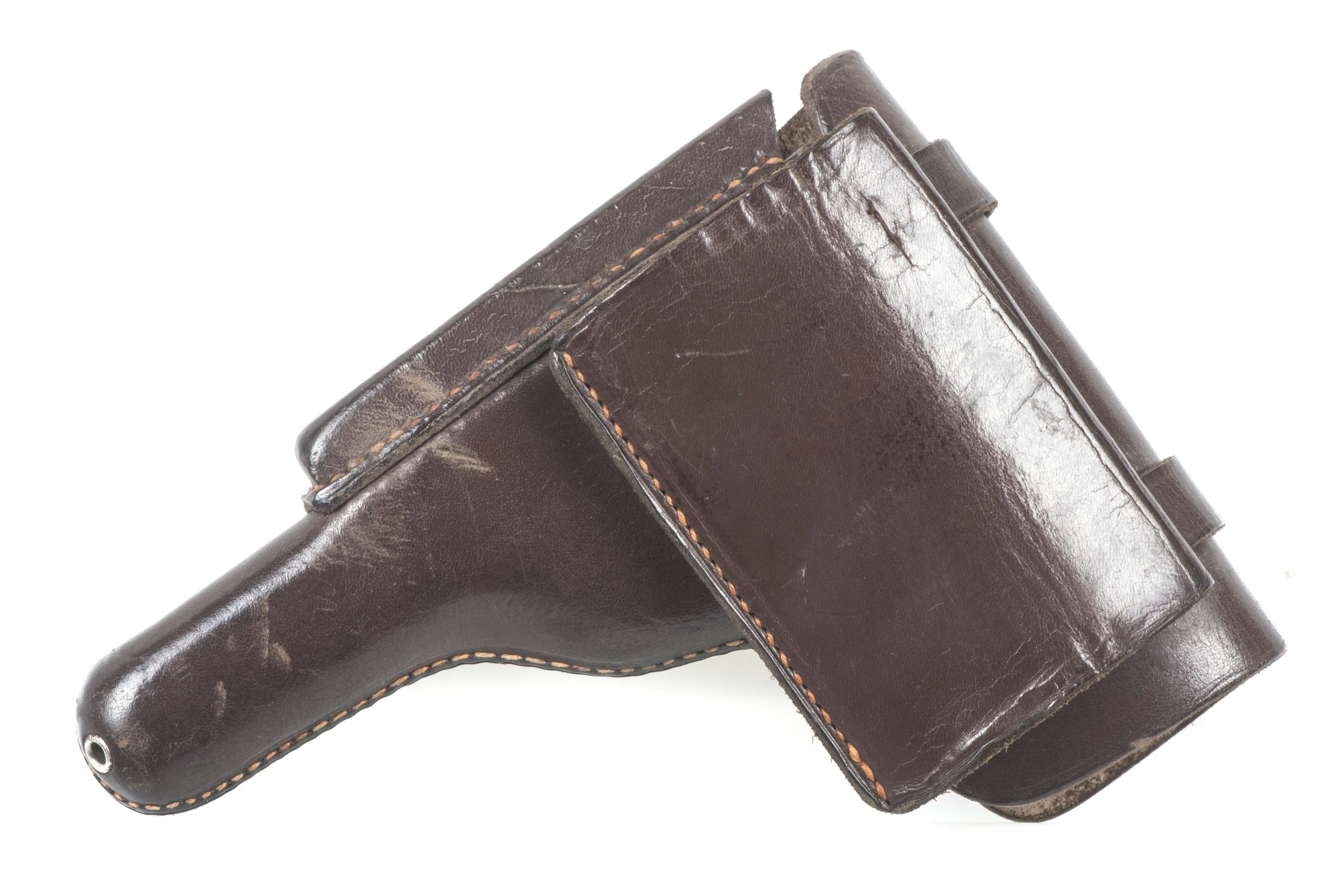 Textbook chocolate brown Luftwaffe issue FN 1922 holster — image 2