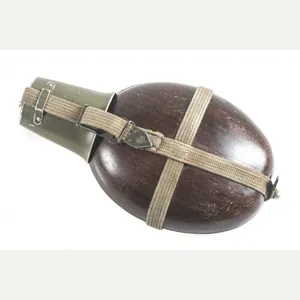 Coconut canteen marked HRE 42 with rare green painted cup