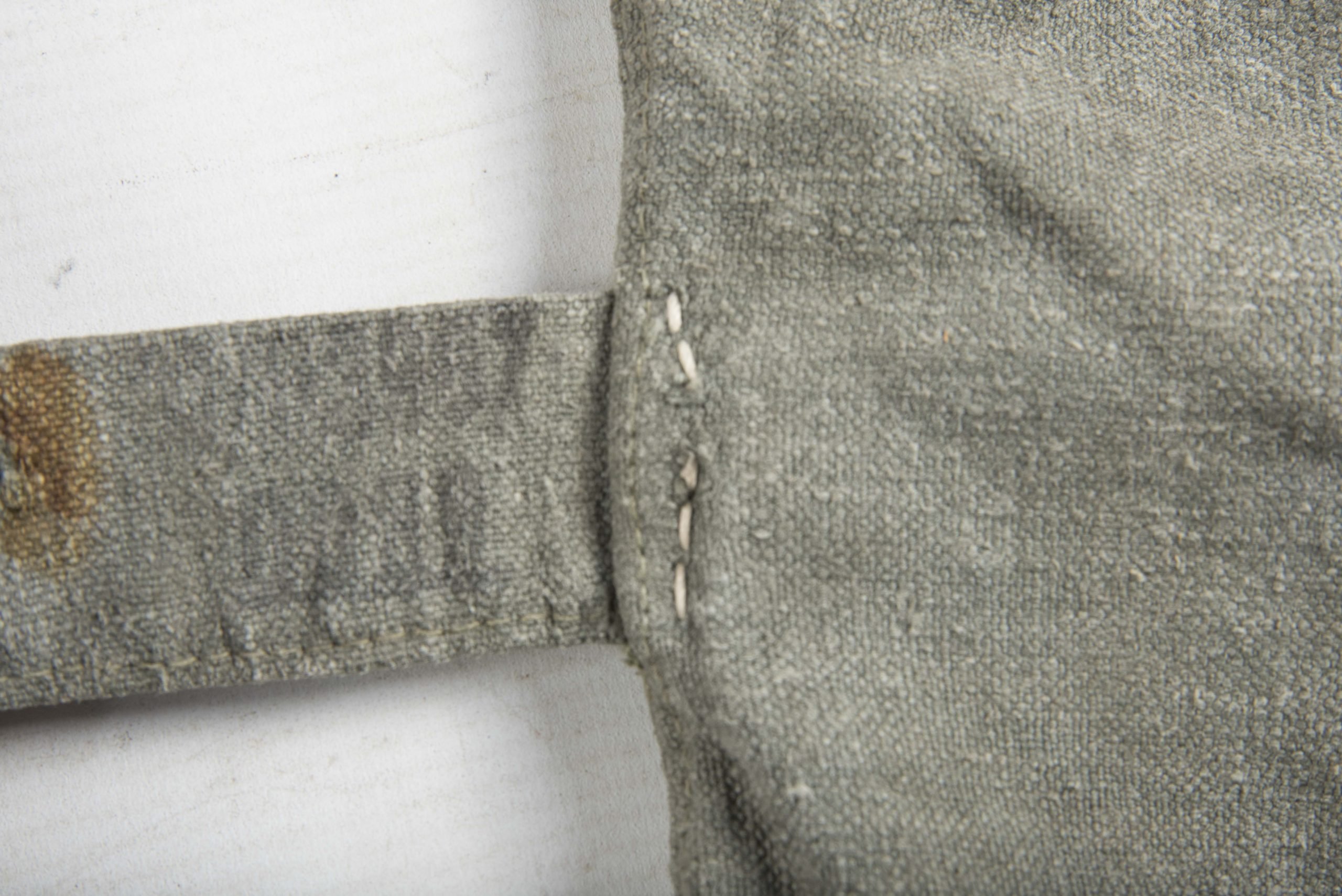 Late war breadbag in rough grey canvas — image 8