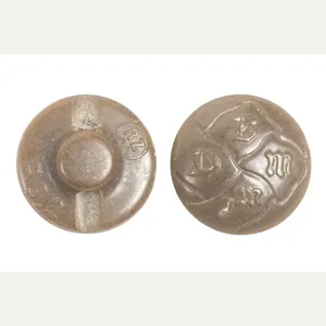 1x Brown phenolic RZM button BDM / JM 17 mm