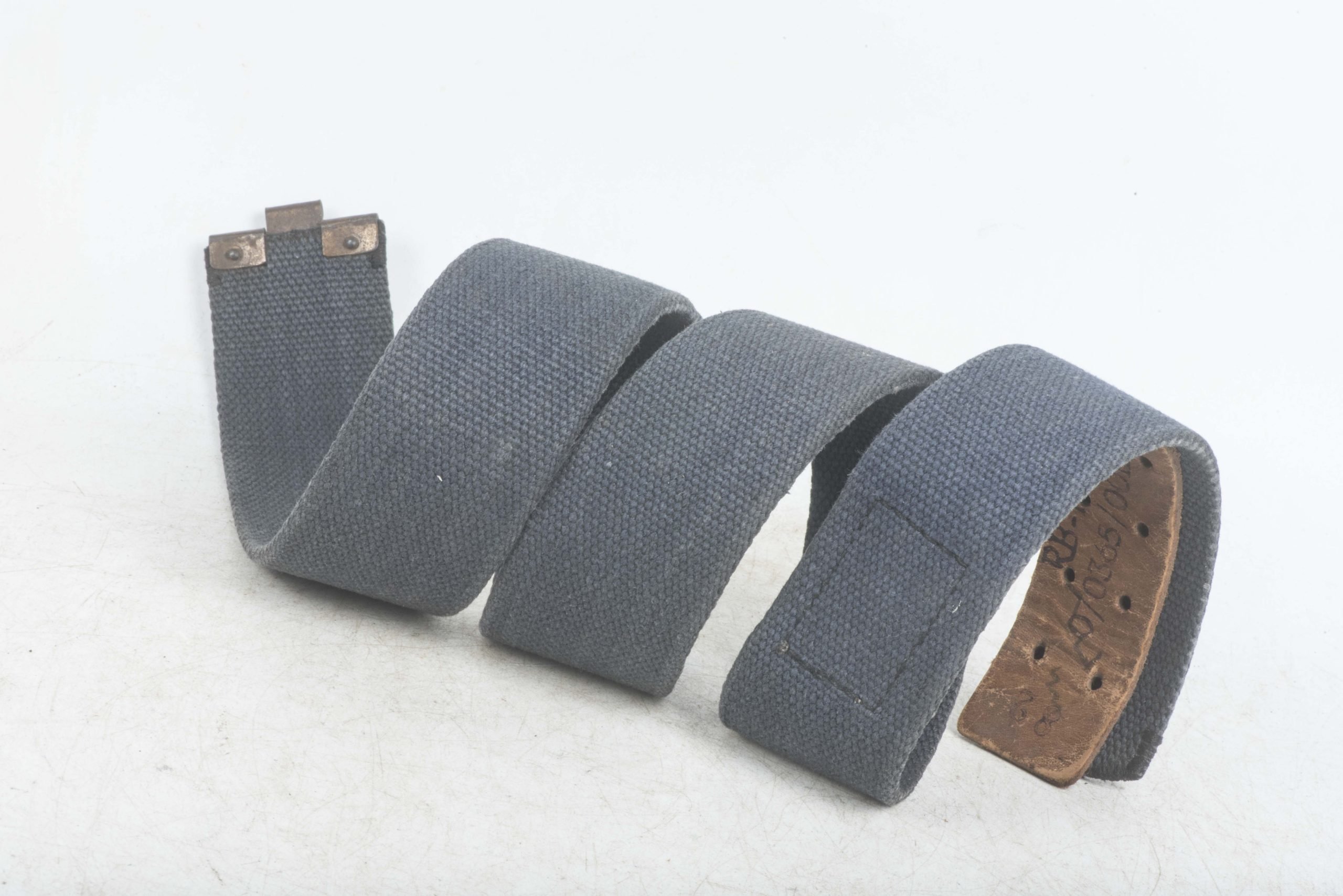 Rare late war Luftwaffe blue webbing equipment belt size 82 marked RB-Nr. 0/0365/0012 — image 5