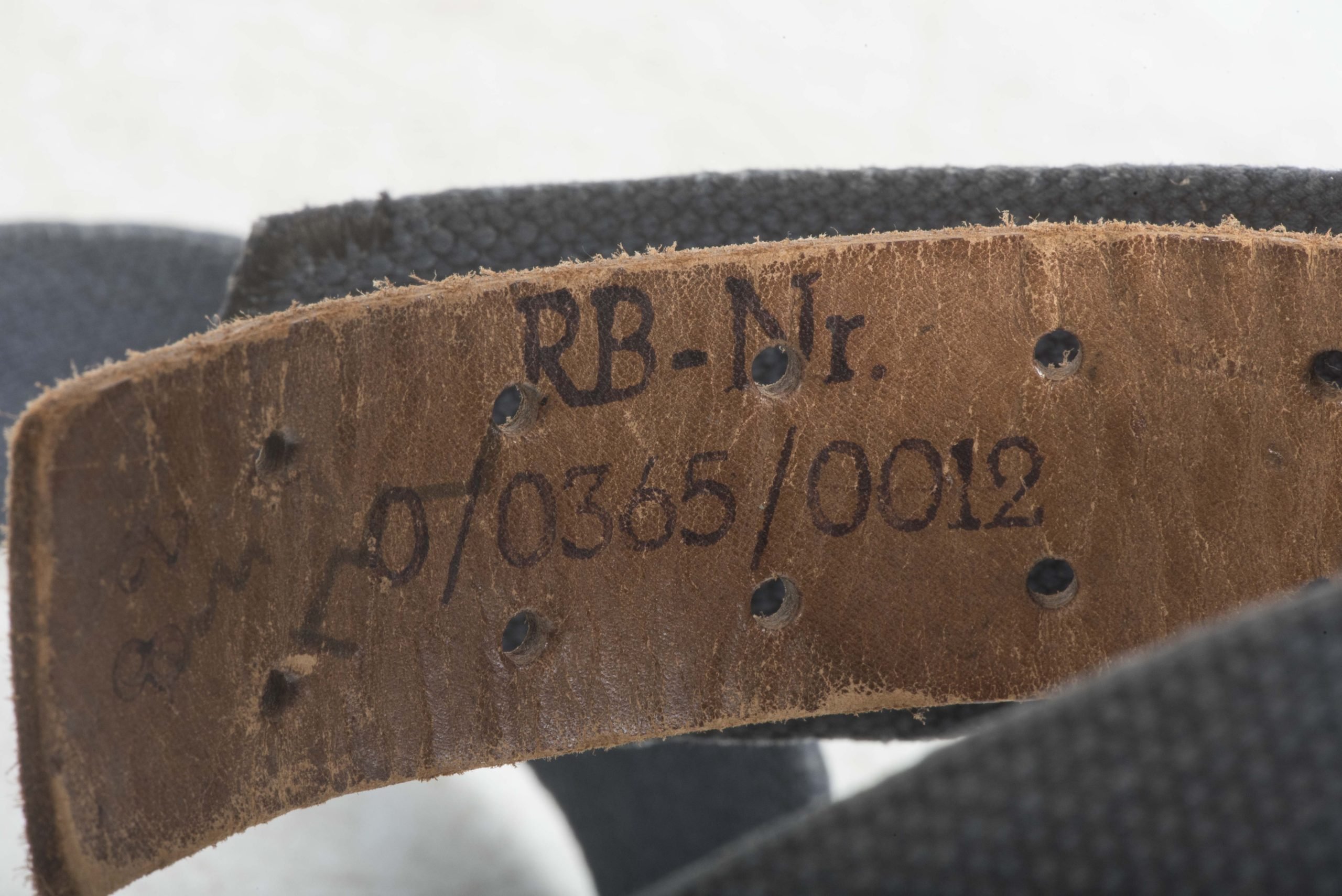 Rare late war Luftwaffe blue webbing equipment belt size 82 marked RB-Nr. 0/0365/0012 — image 7