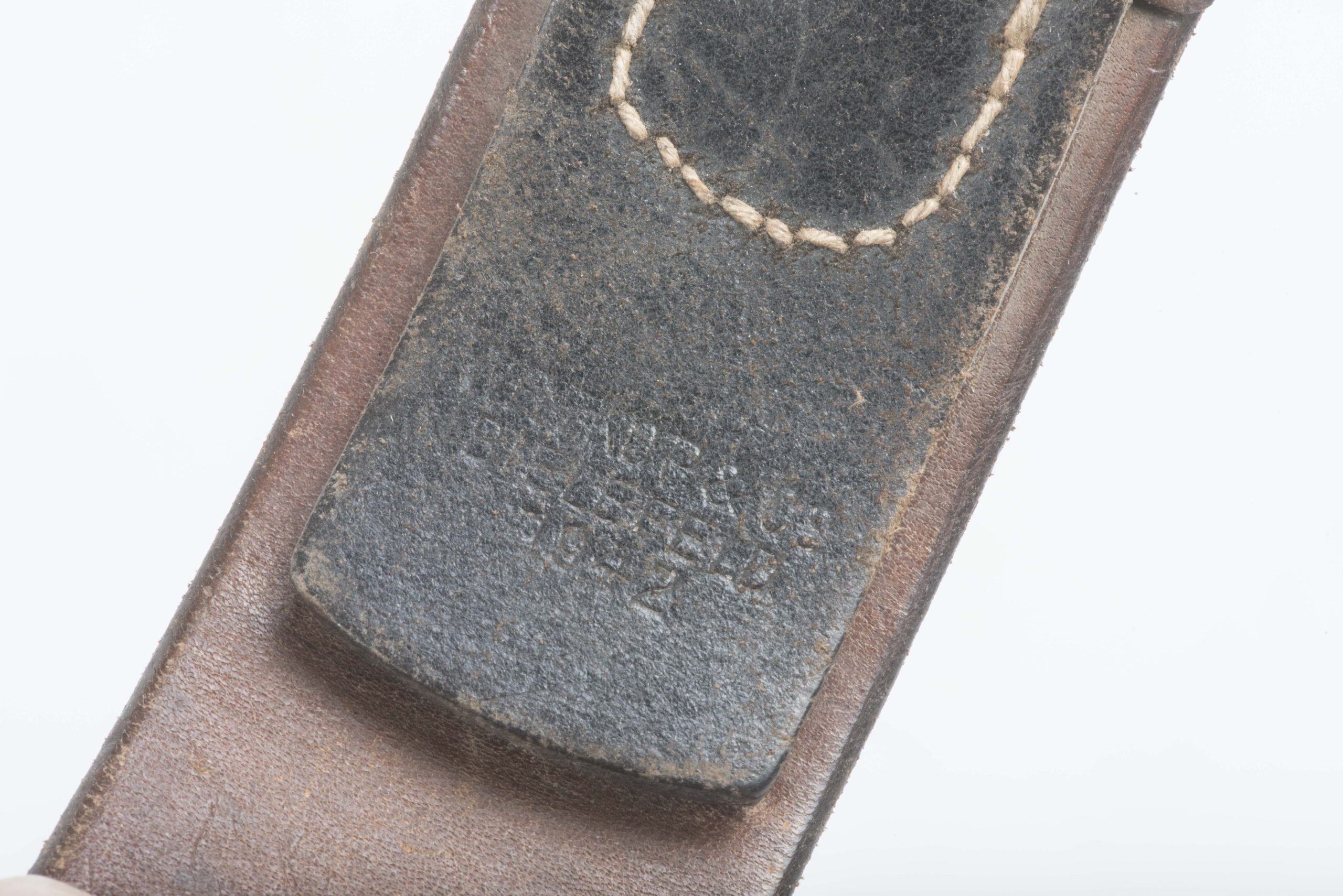 Leather equipment belt marked Wittkop & Co., Bielefeld 1942 named Uffz. Jung — image 7