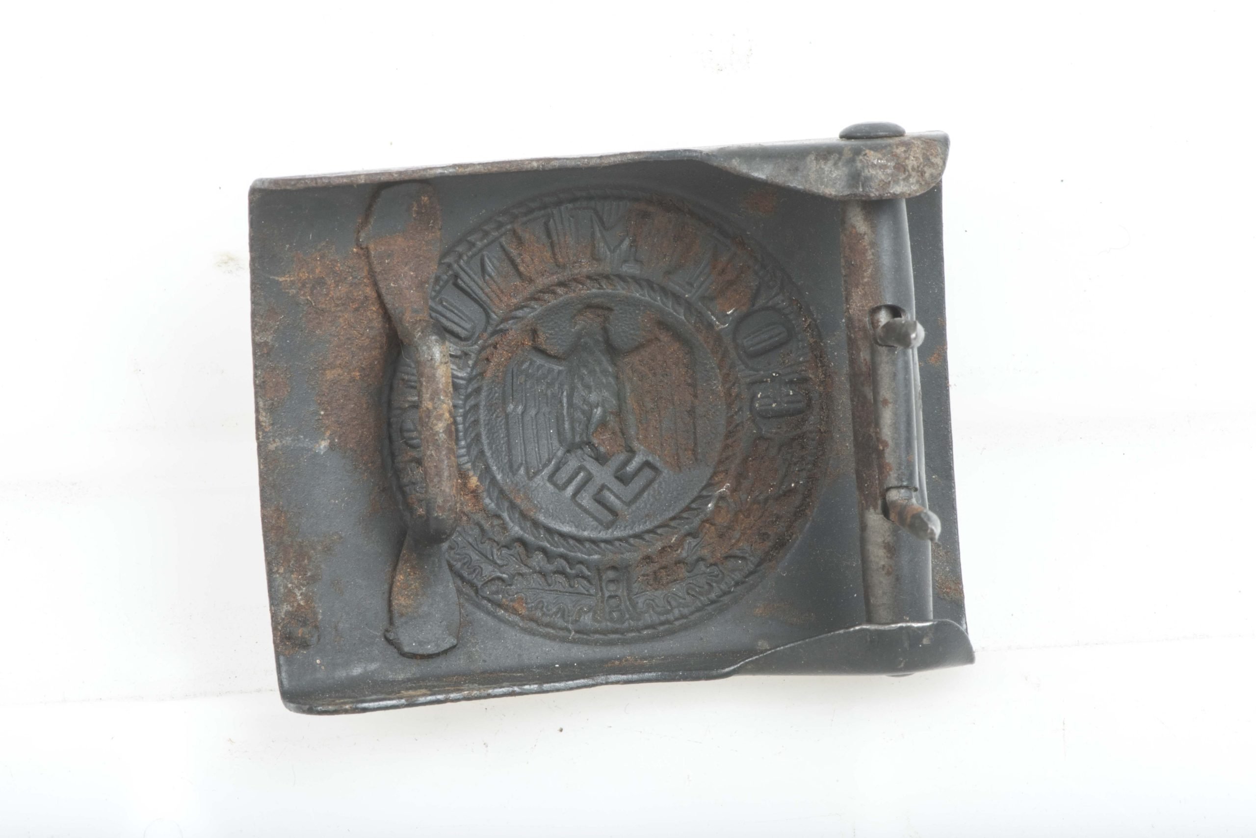 Late war steel blue Heer belt buckle by Overhoff & Cie, Lüdenscheid — image 2