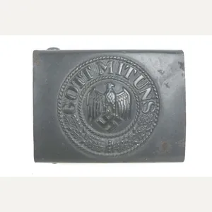 Late war steel blue Heer belt buckle by Overhoff & …