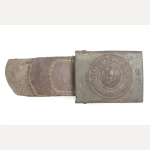 Tabbed steel Heer belt buckle marked Brüder Schneider, Wien 1942