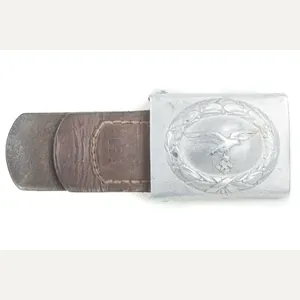 Tabbed aluminium Luftwaffe belt buckle marked Richard Sieper Lüdenscheid 1938