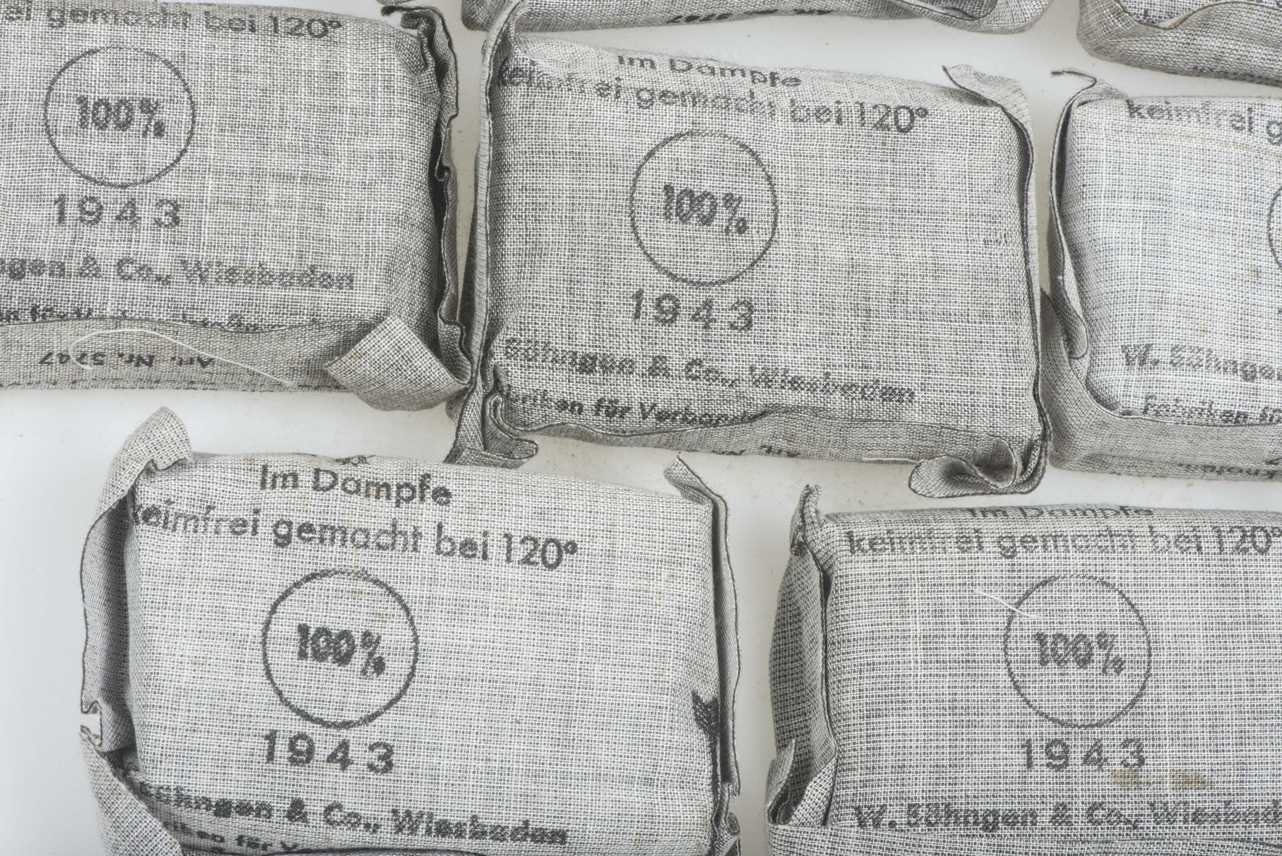 8 matching Sanitäter bandages dated 1943 — image 2