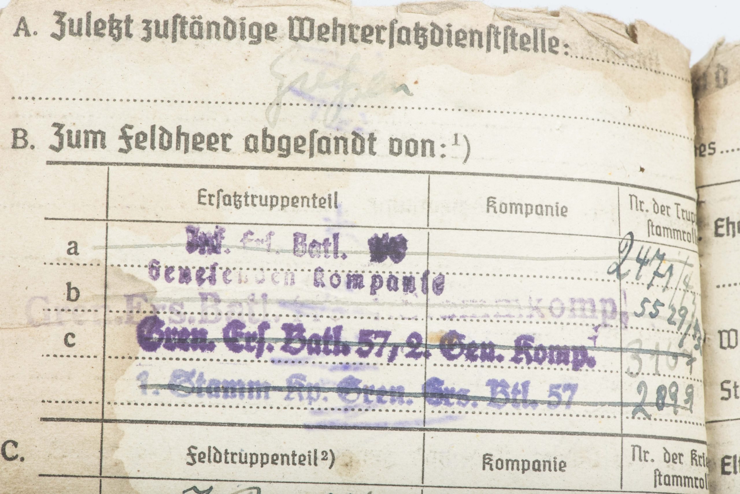 Soldbuch to Karl Ernst Sonntag, Grenadier Regiment 1044 — image 11
