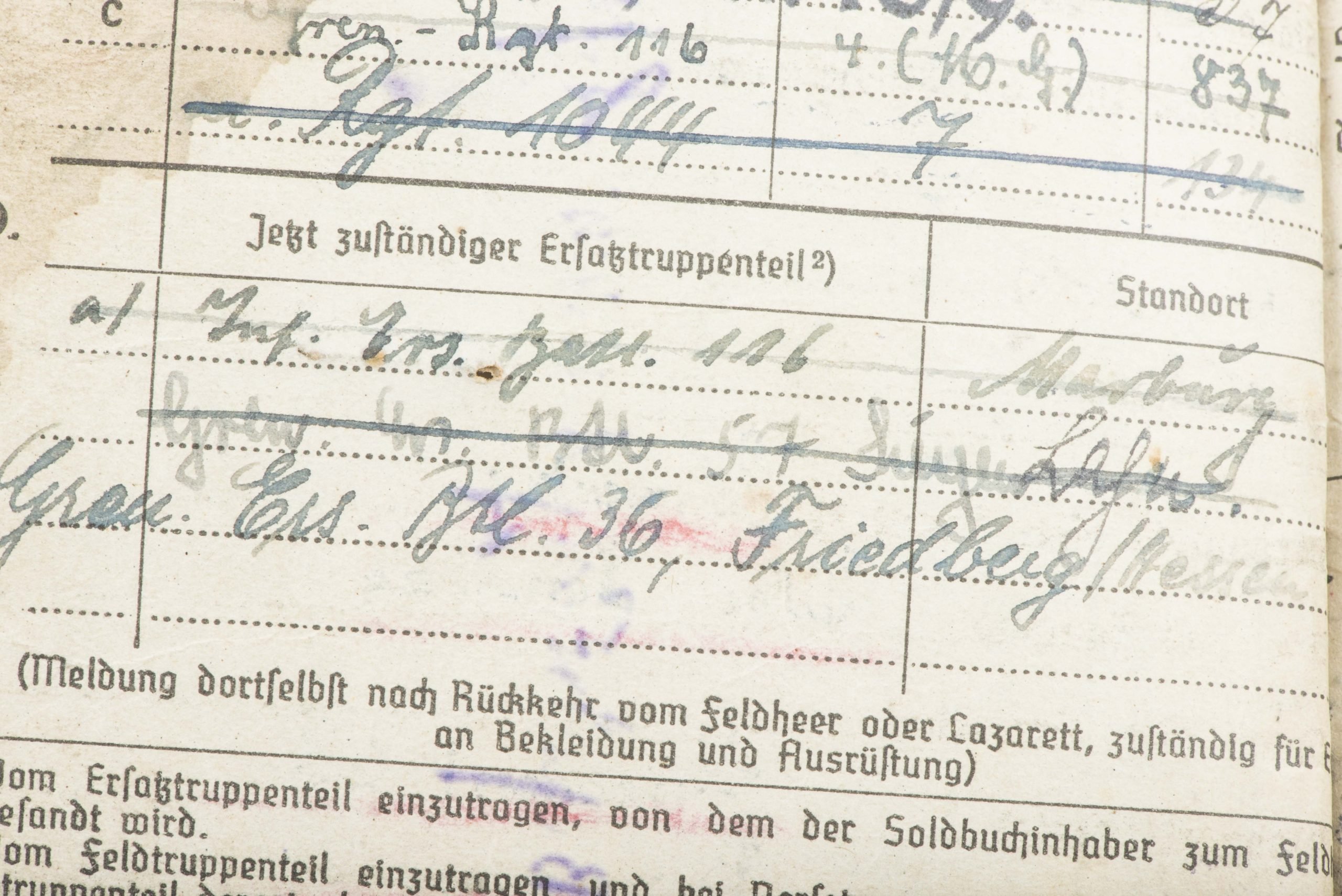 Soldbuch to Karl Ernst Sonntag, Grenadier Regiment 1044 — image 13