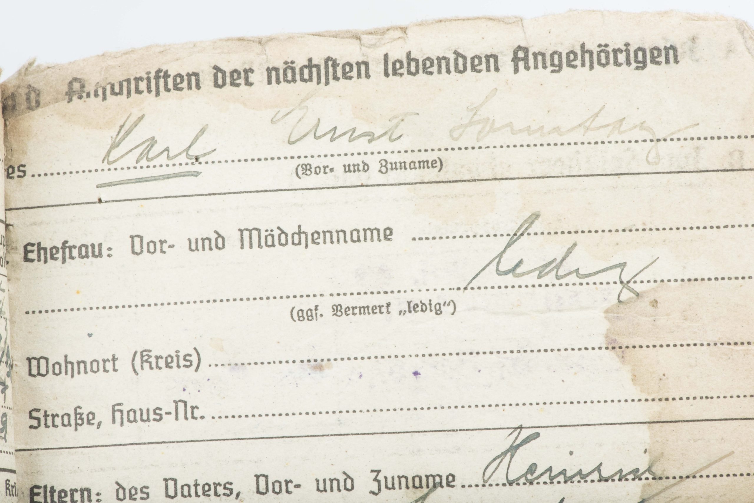 Soldbuch to Karl Ernst Sonntag, Grenadier Regiment 1044 — image 15