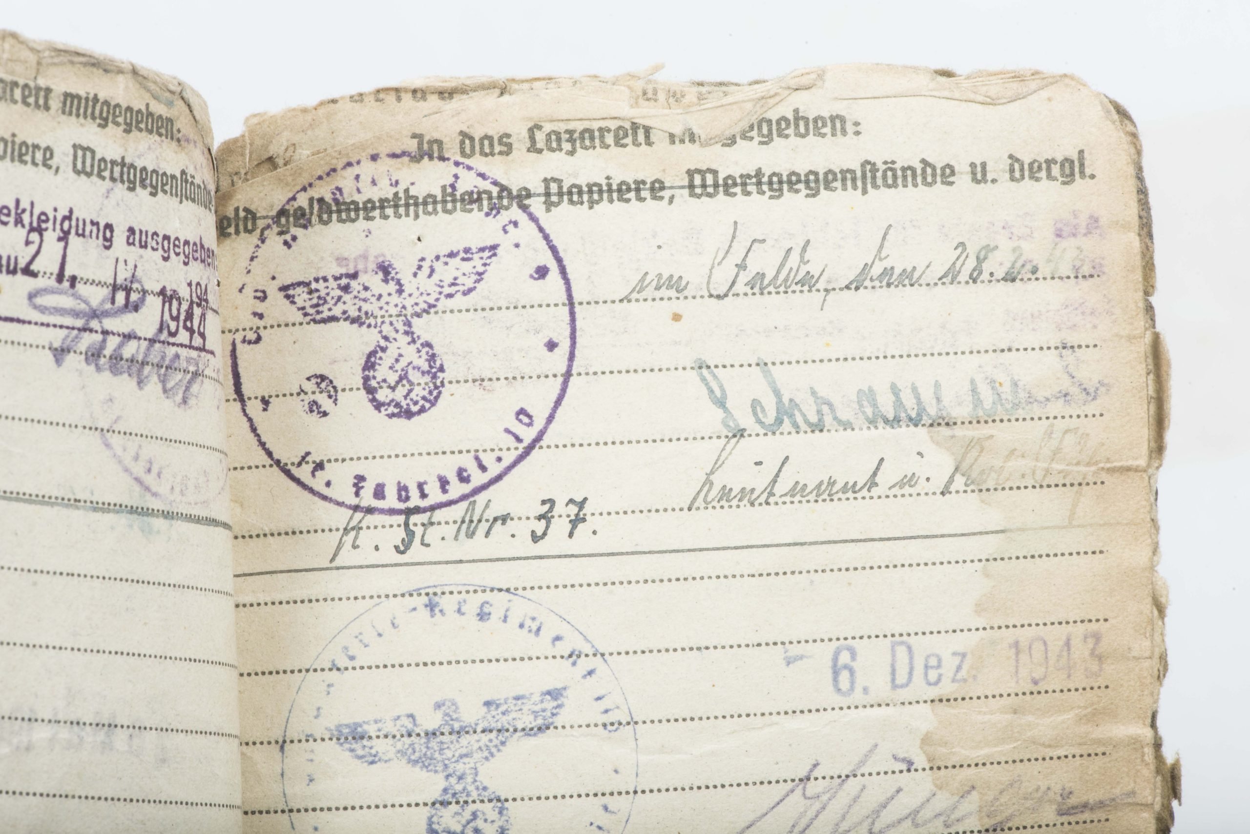 Soldbuch to Karl Ernst Sonntag, Grenadier Regiment 1044 — image 23