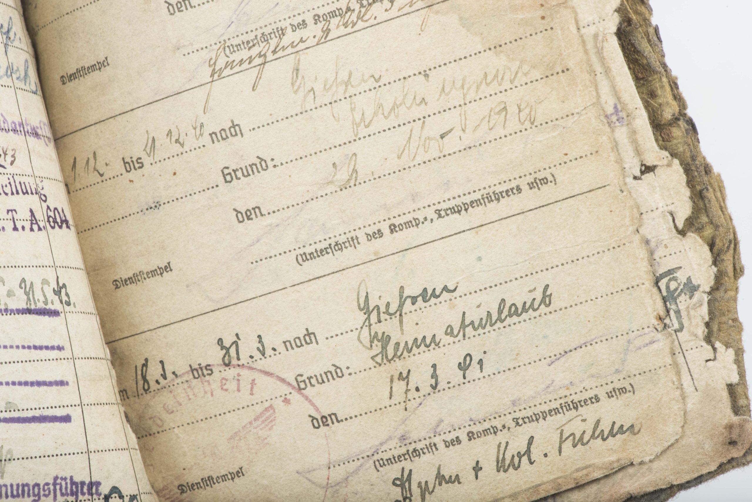 Soldbuch to Karl Ernst Sonntag, Grenadier Regiment 1044 — image 28