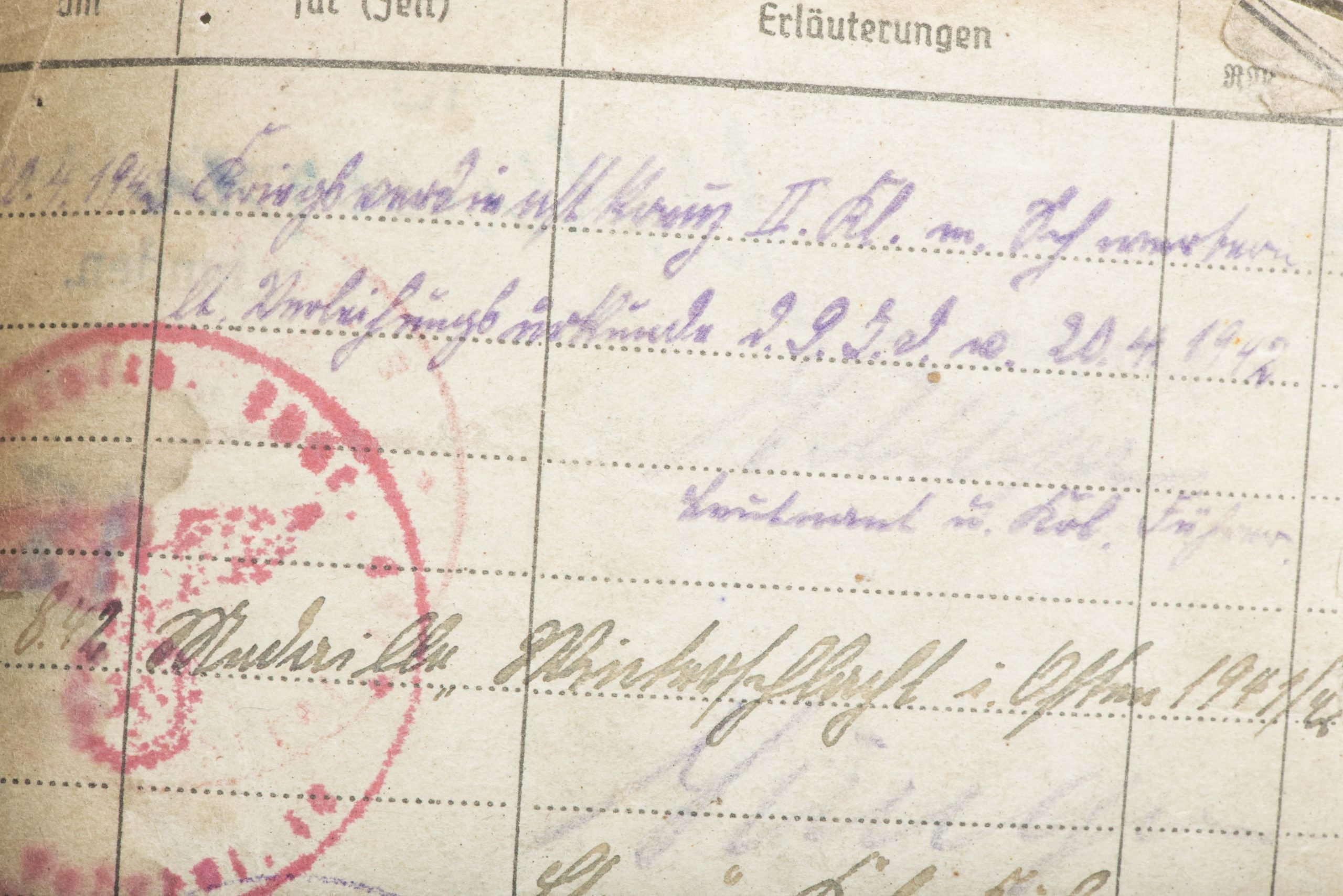 Soldbuch to Karl Ernst Sonntag, Grenadier Regiment 1044 — image 29