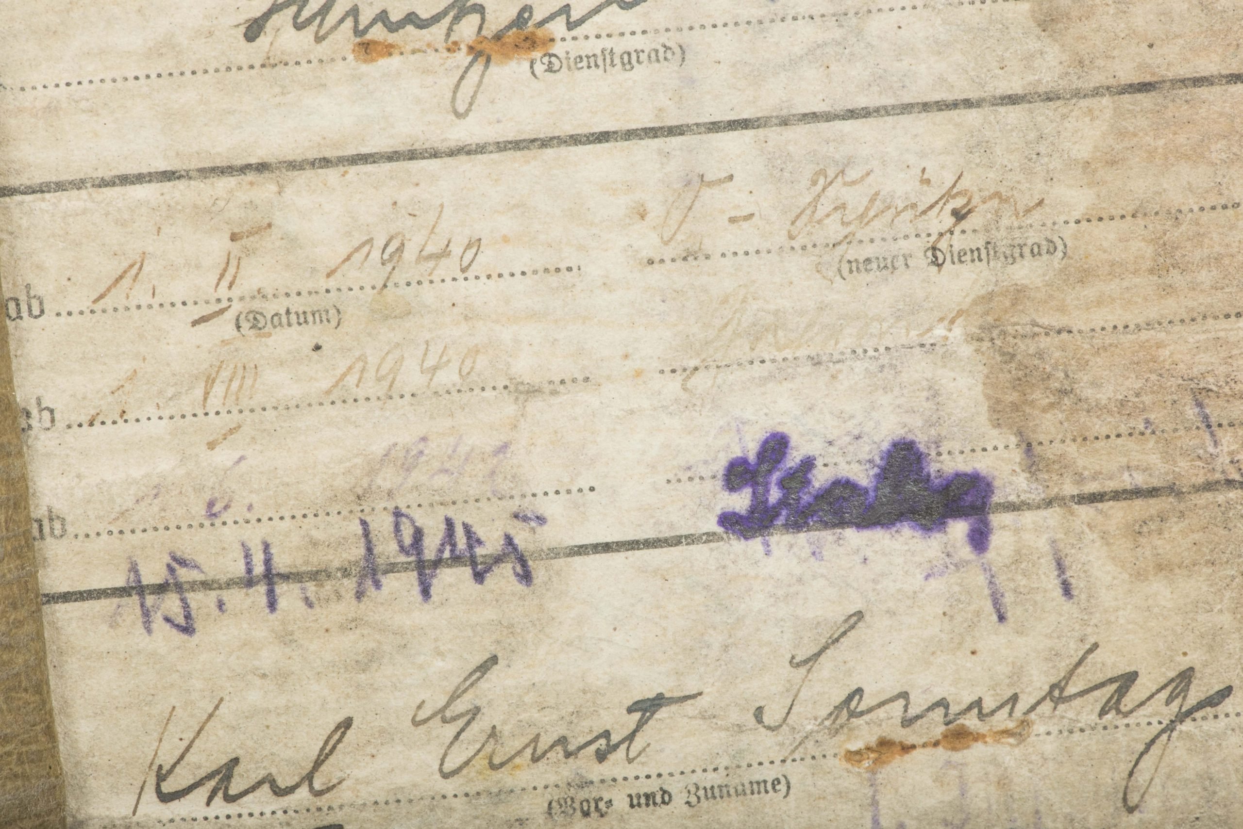 Soldbuch to Karl Ernst Sonntag, Grenadier Regiment 1044 — image 6