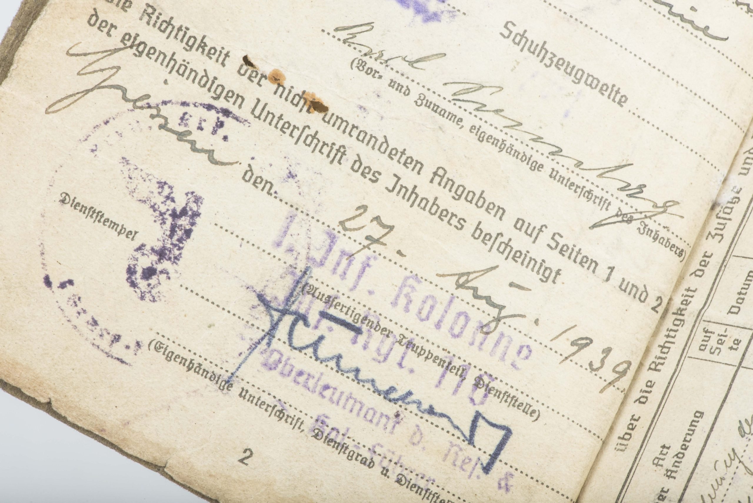 Soldbuch to Karl Ernst Sonntag, Grenadier Regiment 1044 — image 8