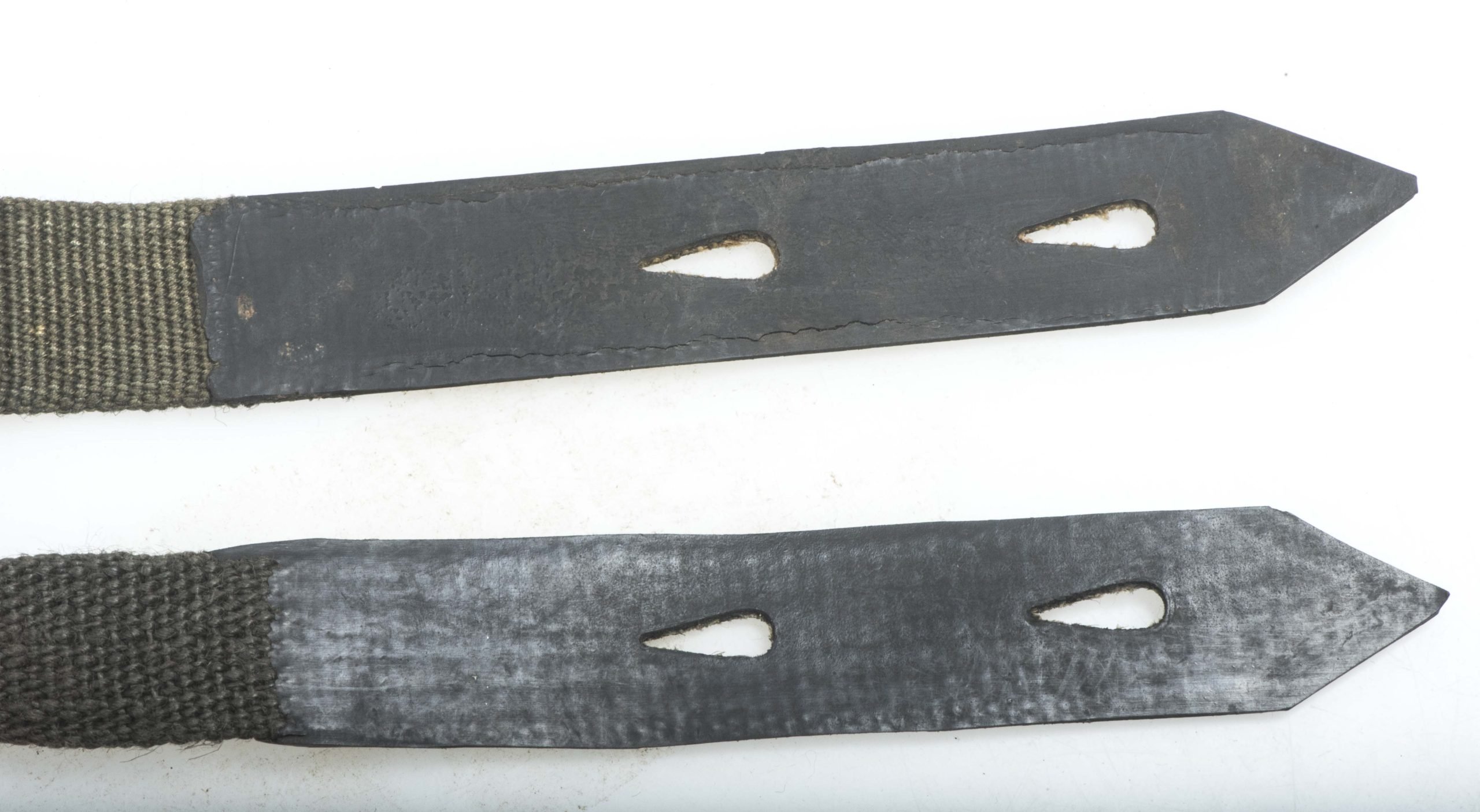 Textbook late war matching set of gasmask canister straps marked ebd 44 — image 6