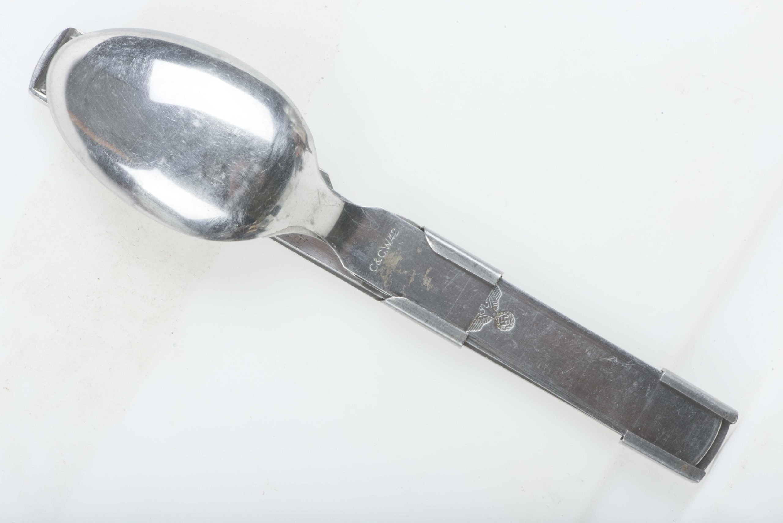 Rare Wehrmacht issue field cutlery set marked C&CW 42 — image 2