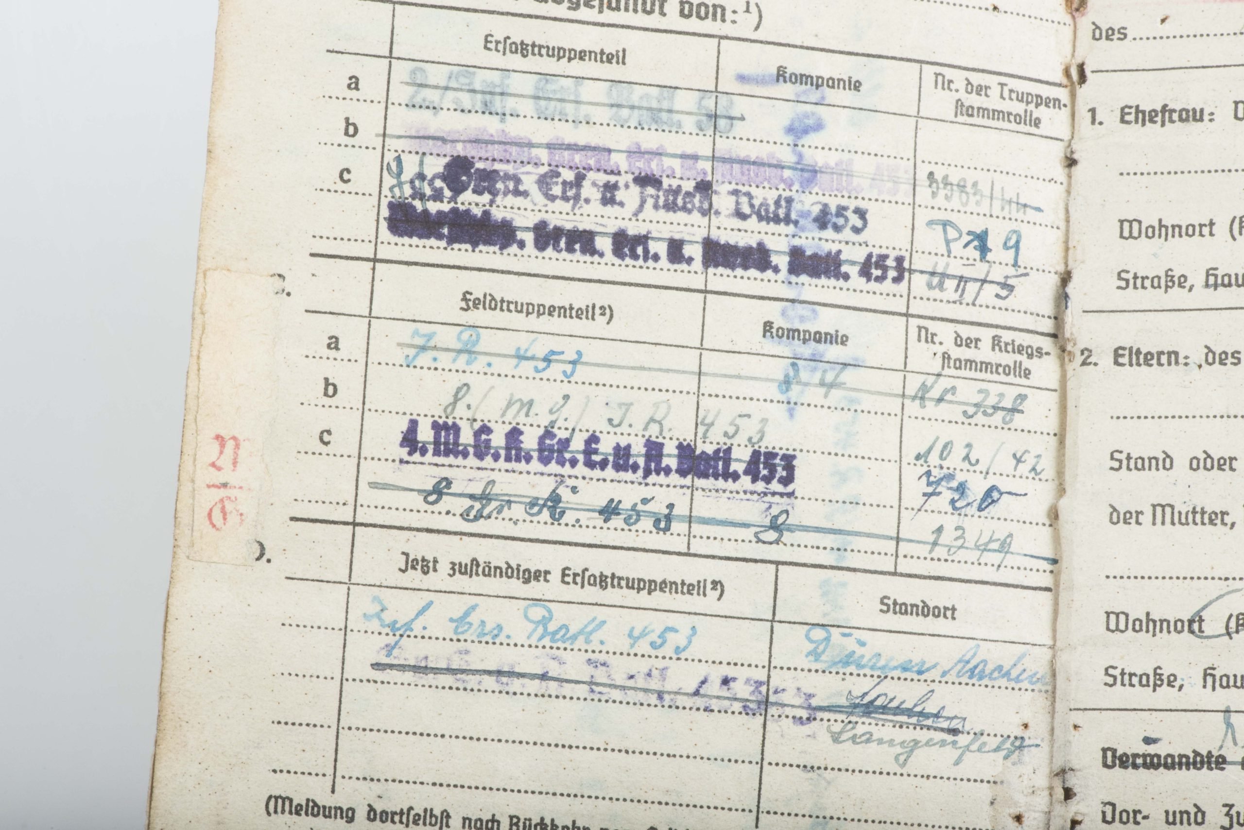 Nahkampfspange Soldbuch grouping Paul Pützer, Grenadier-Regiment 453 and 2. Fallschirmjäger-Division — image 46