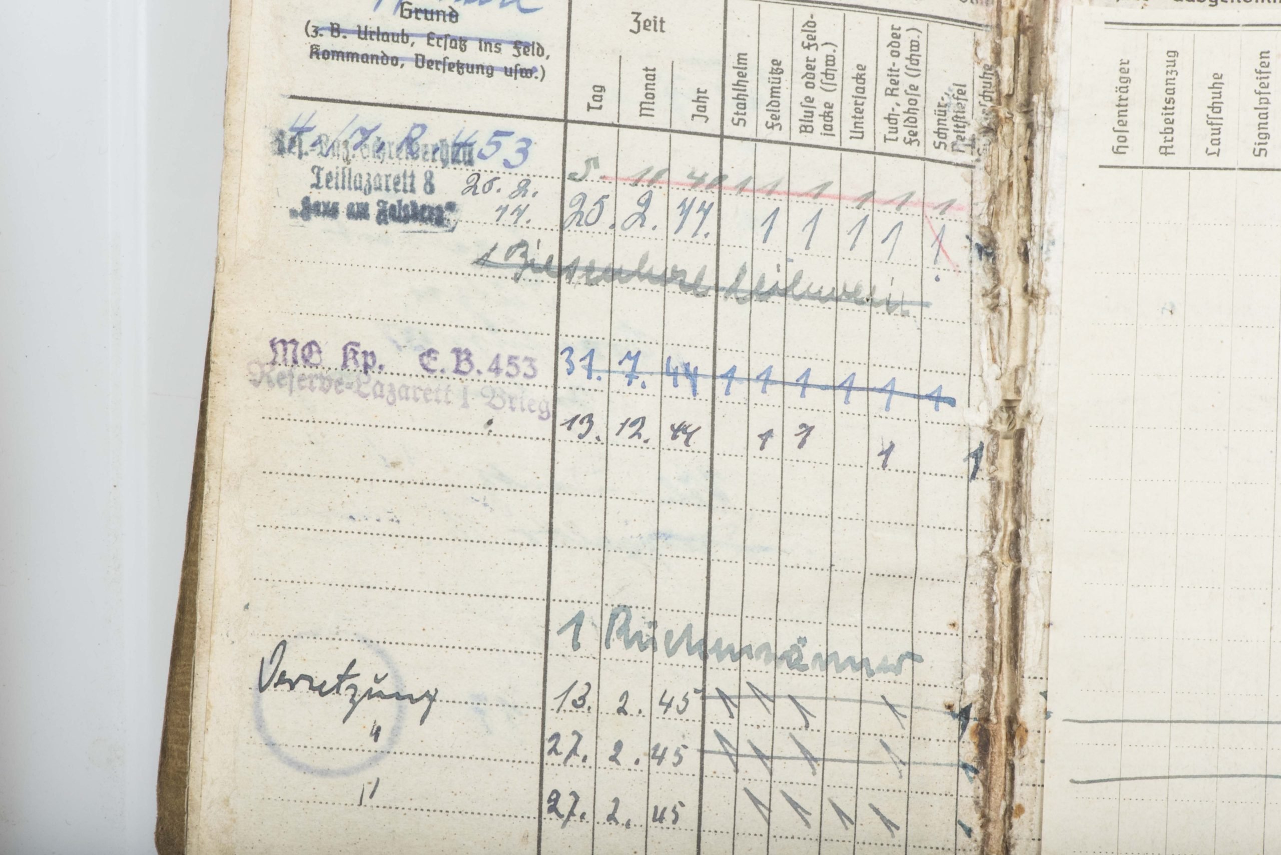 Nahkampfspange Soldbuch grouping Paul Pützer, Grenadier-Regiment 453 and 2. Fallschirmjäger-Division — image 49