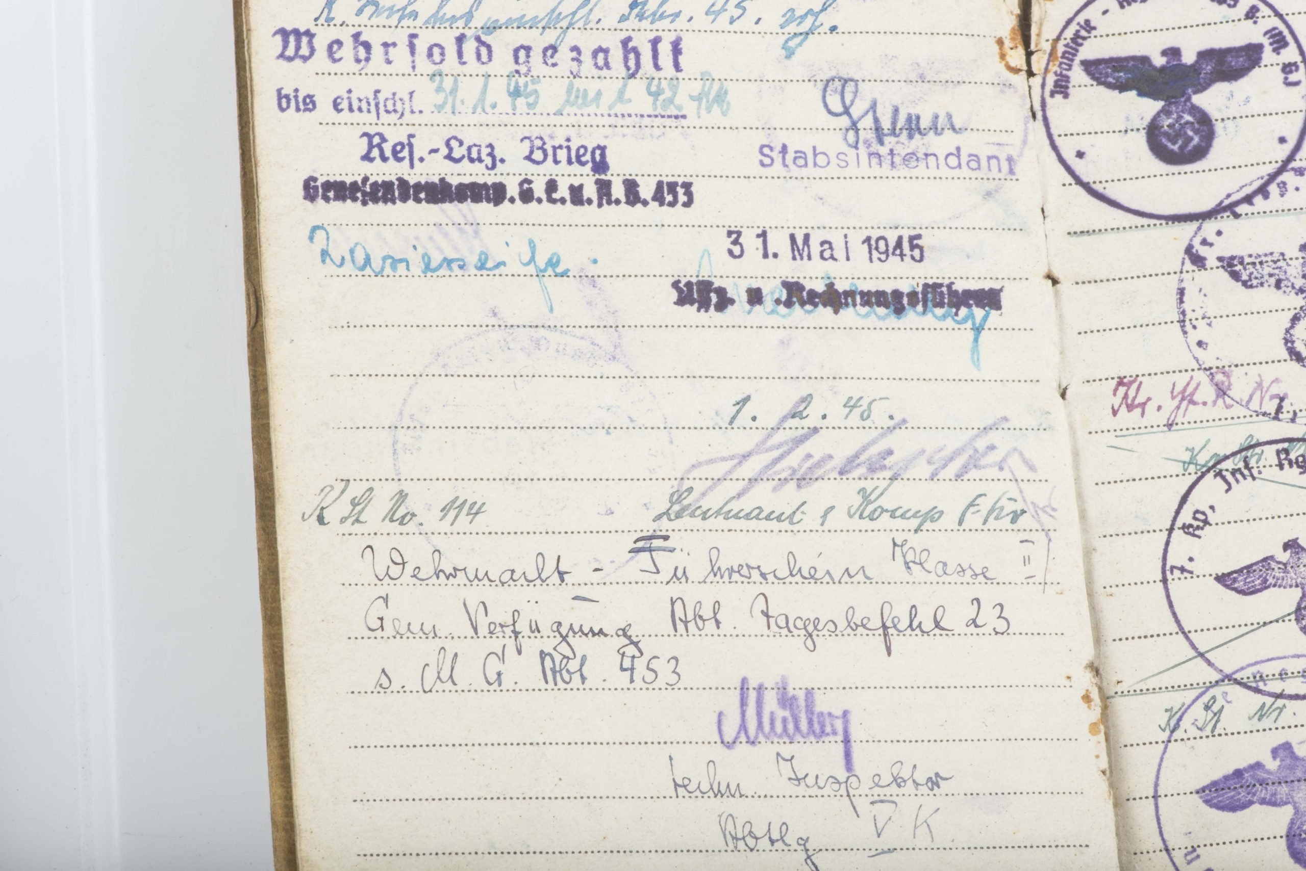 Nahkampfspange Soldbuch grouping Paul Pützer, Grenadier-Regiment 453 and 2. Fallschirmjäger-Division — image 59