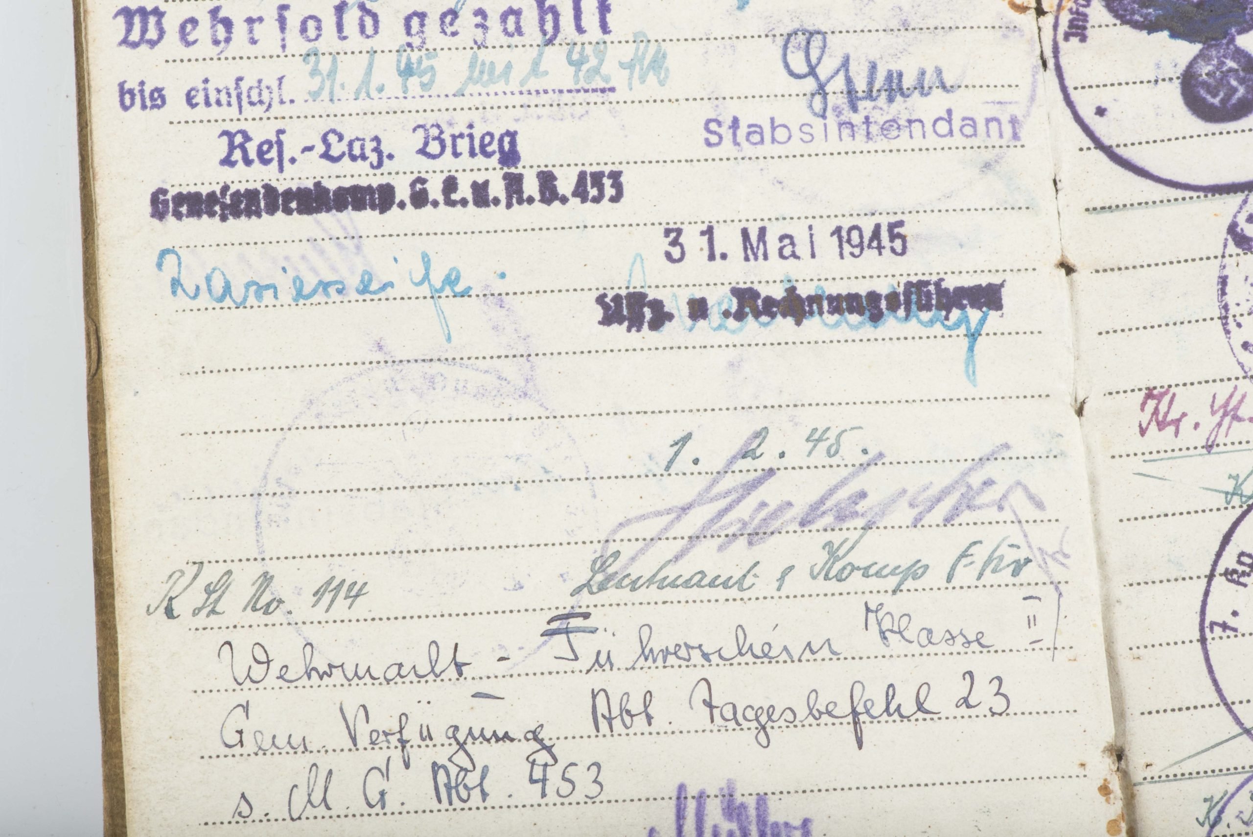 Nahkampfspange Soldbuch grouping Paul Pützer, Grenadier-Regiment 453 and 2. Fallschirmjäger-Division — image 60