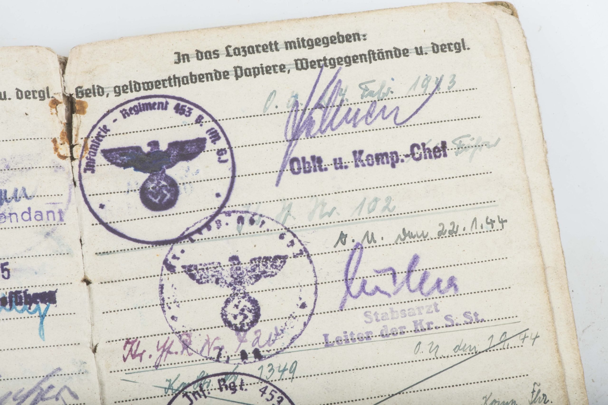 Nahkampfspange Soldbuch grouping Paul Pützer, Grenadier-Regiment 453 and 2. Fallschirmjäger-Division — image 61