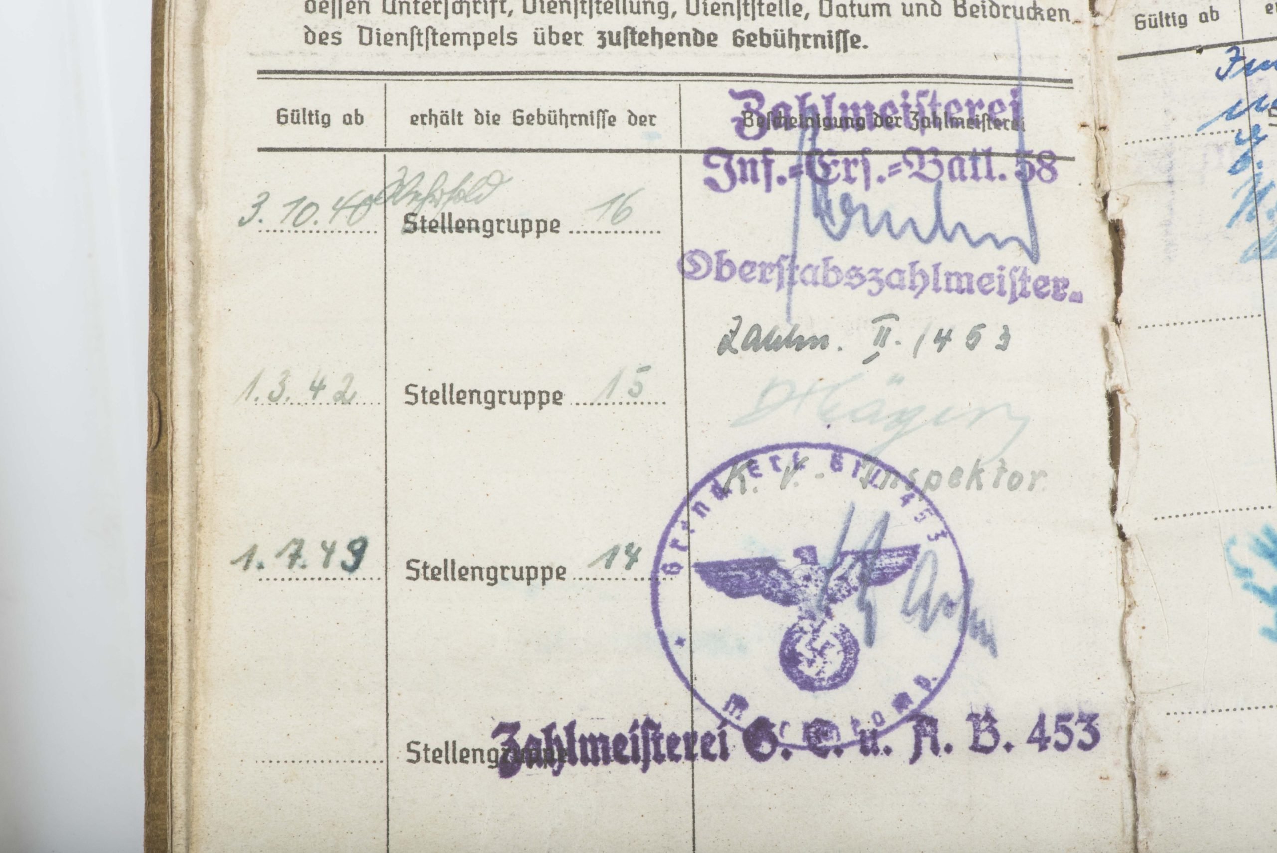 Nahkampfspange Soldbuch grouping Paul Pützer, Grenadier-Regiment 453 and 2. Fallschirmjäger-Division — image 64