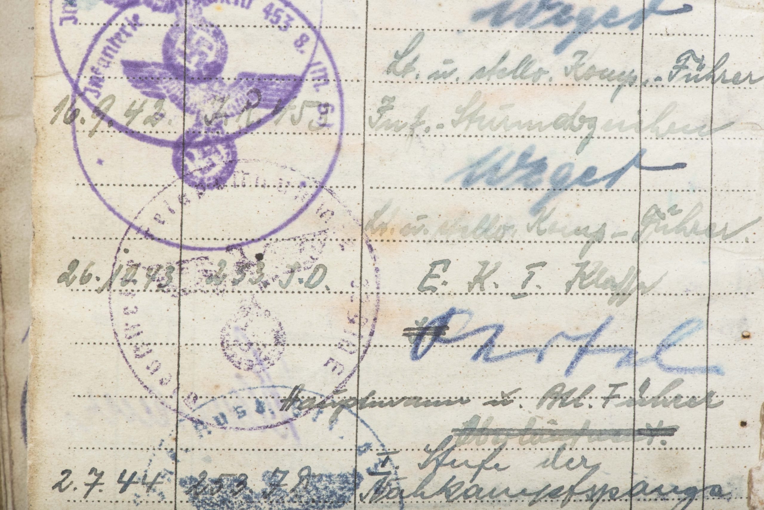 Nahkampfspange Soldbuch grouping Paul Pützer, Grenadier-Regiment 453 and 2. Fallschirmjäger-Division — image 71