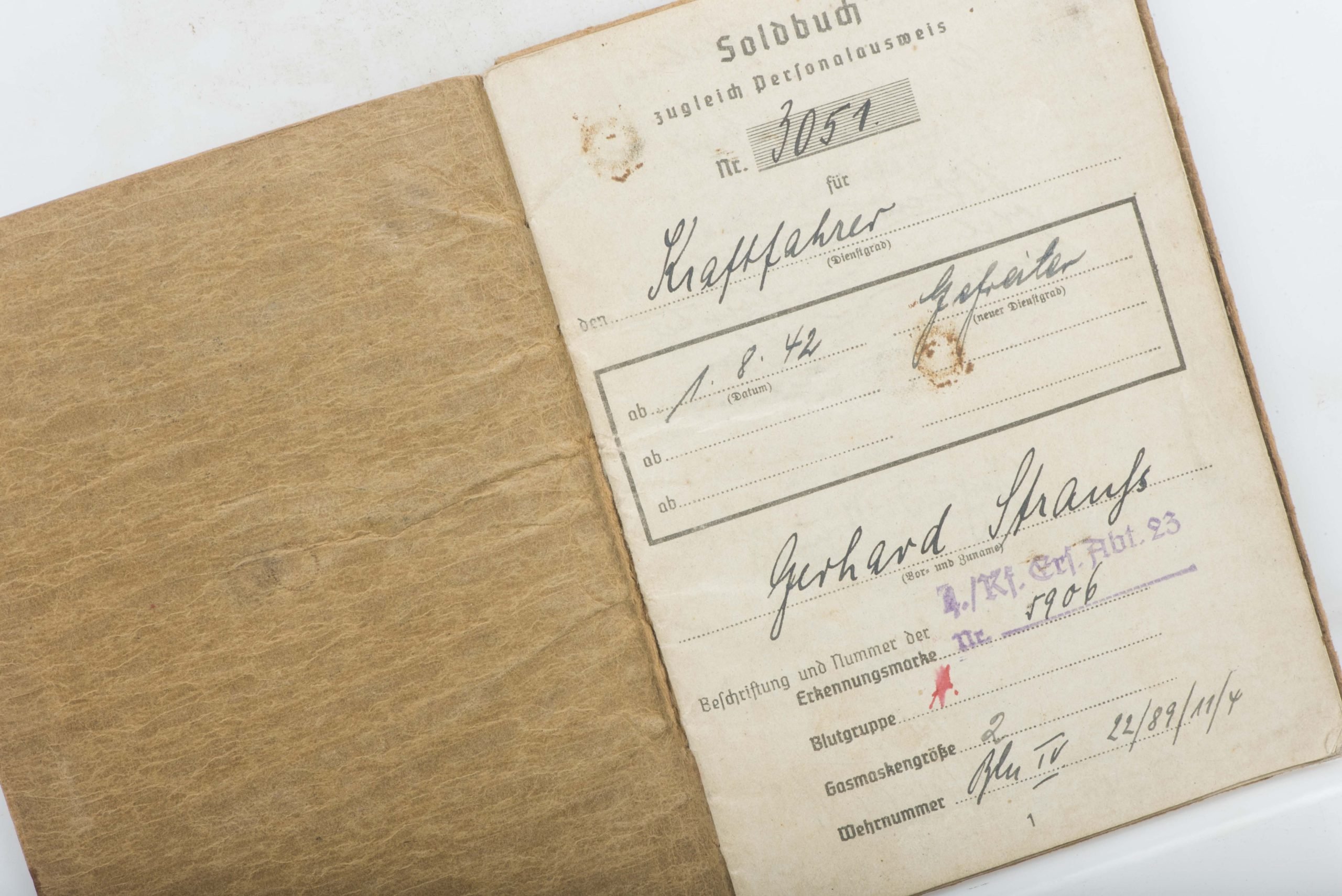 Afrikakorps Soldbuch grouping to Gefreiter Gerhard Strauß — image 29