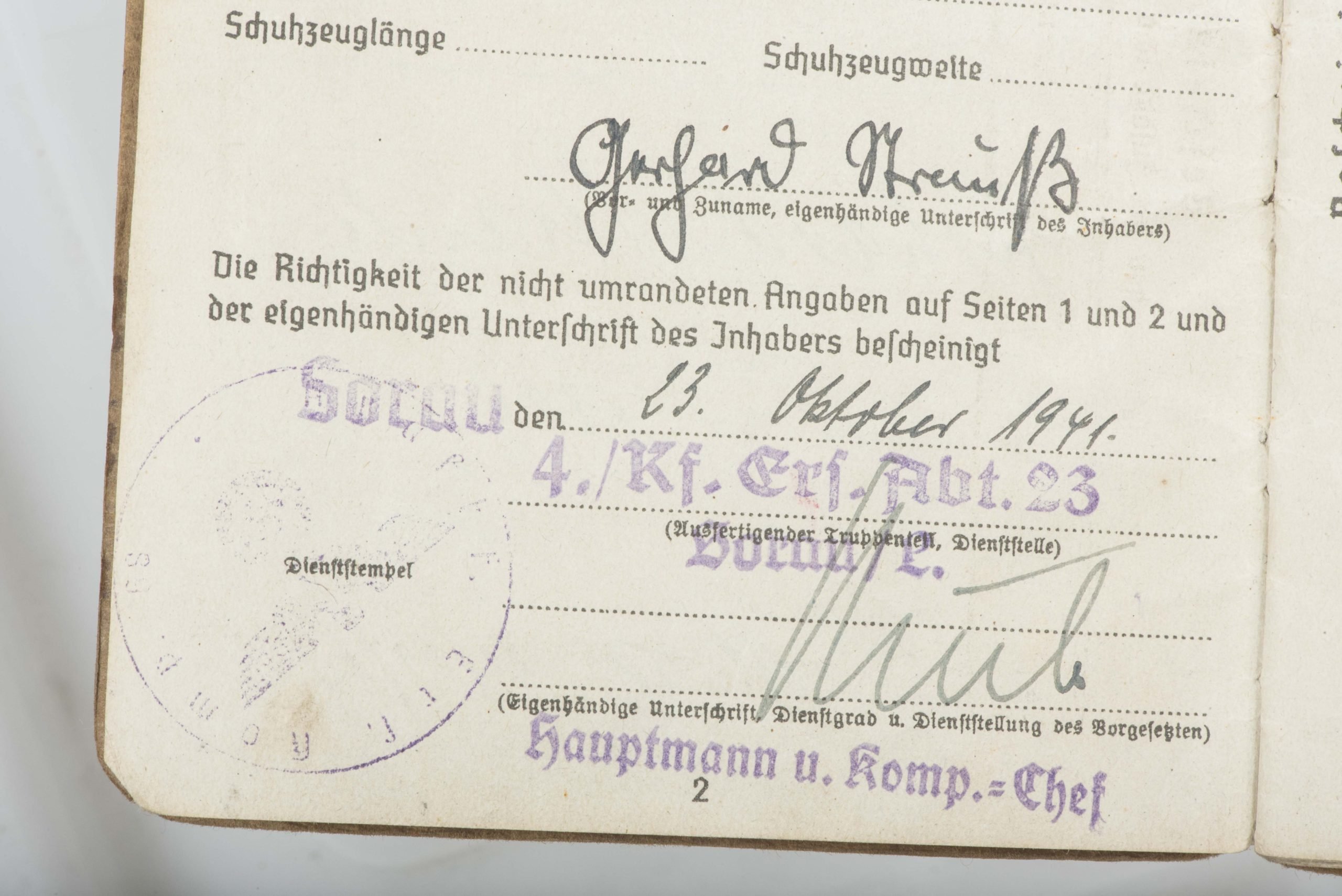 Afrikakorps Soldbuch grouping to Gefreiter Gerhard Strauß — image 33
