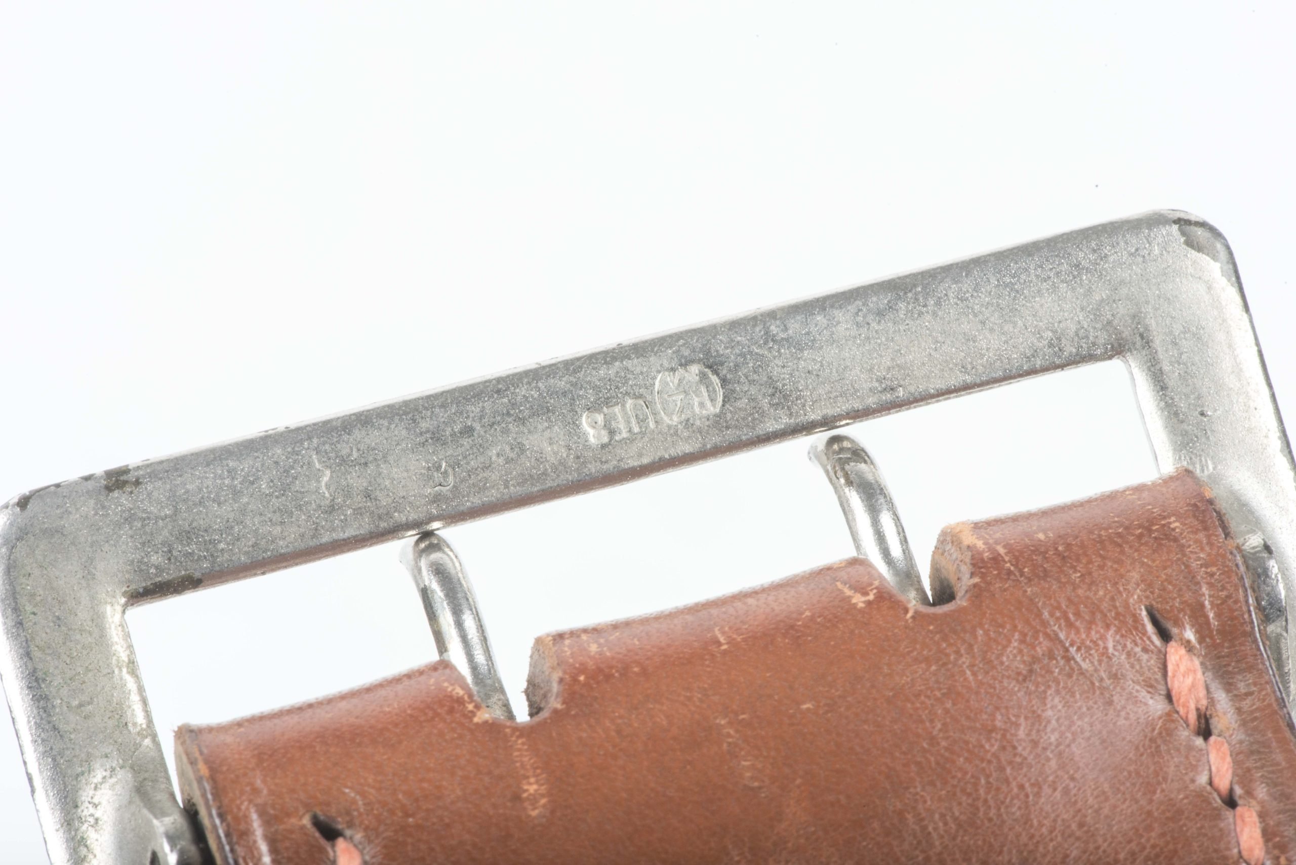 Double claw officers belt or Zweidorn dated 1937 with Assmann buckle — image 7