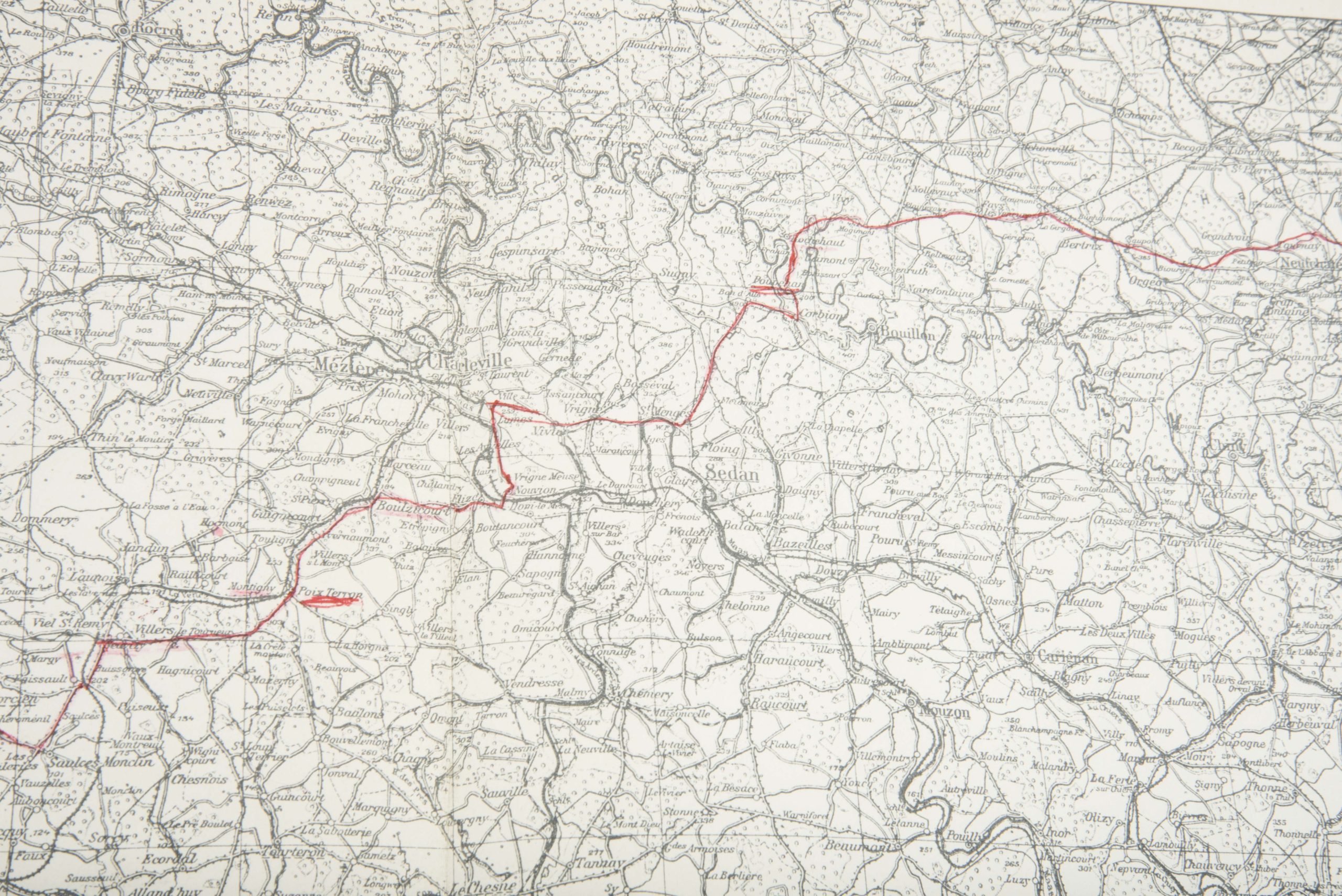 Heer map plotting board or Kartenbrett with marked maps — image 22