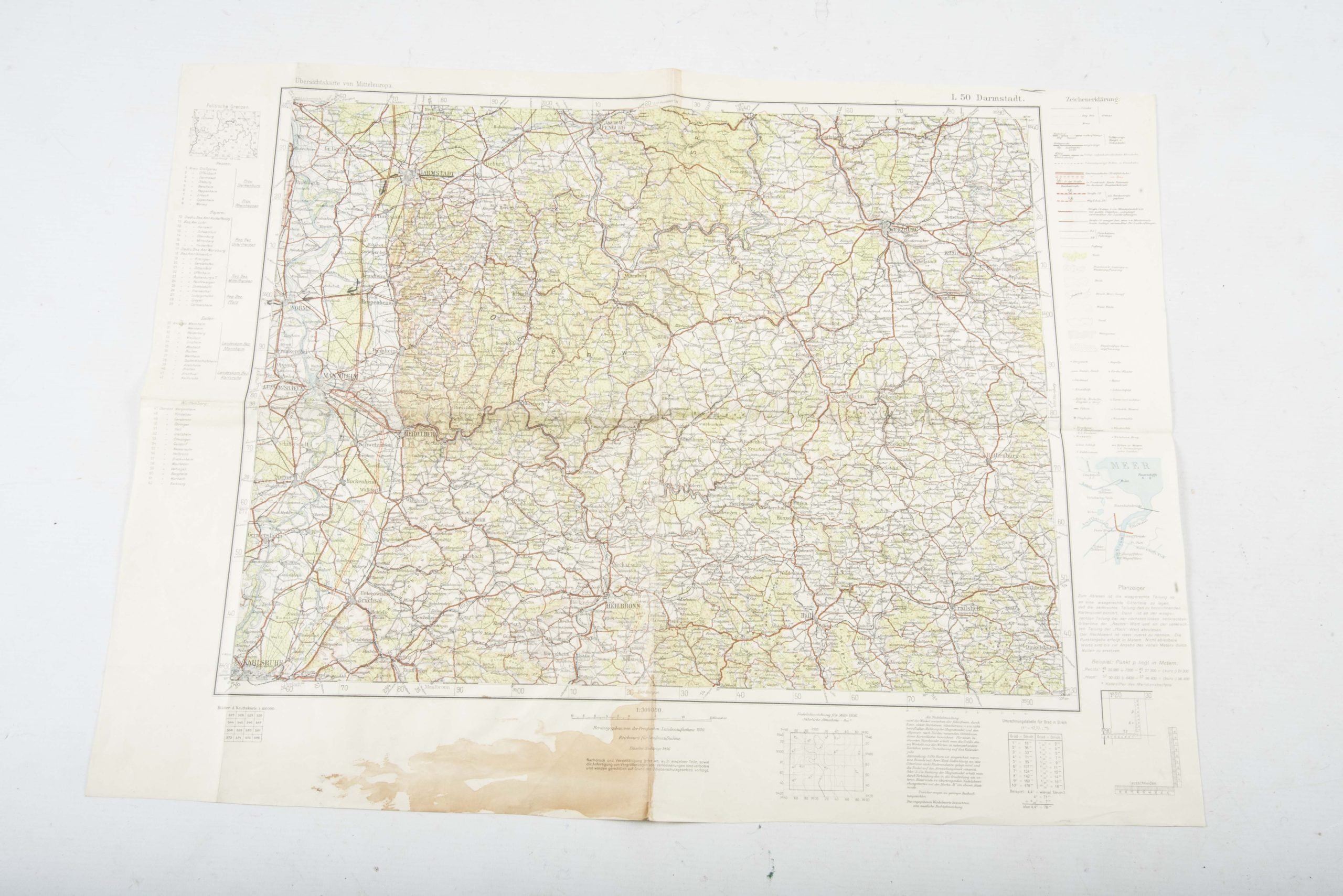 Heer map plotting board or Kartenbrett with marked maps — image 26