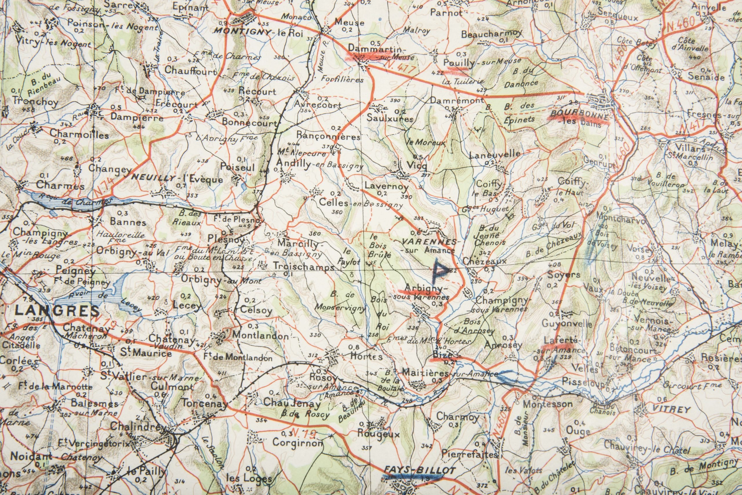 Heer map plotting board or Kartenbrett with marked maps — image 30