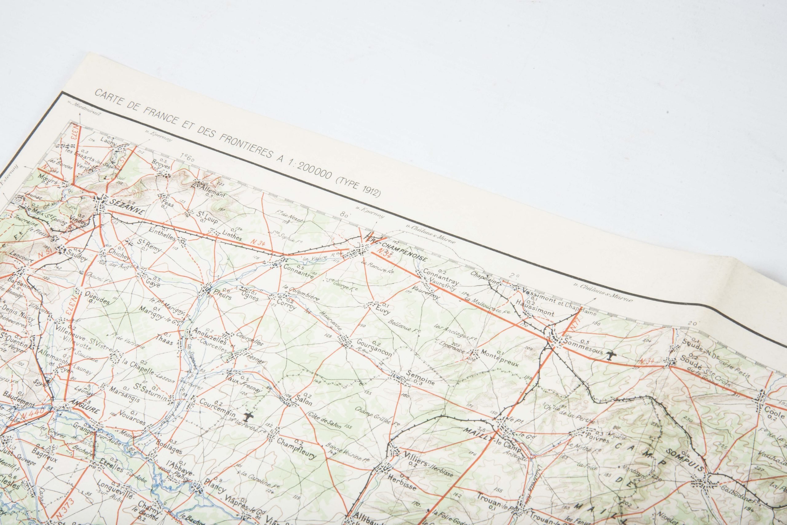 Heer map plotting board or Kartenbrett with marked maps — image 32