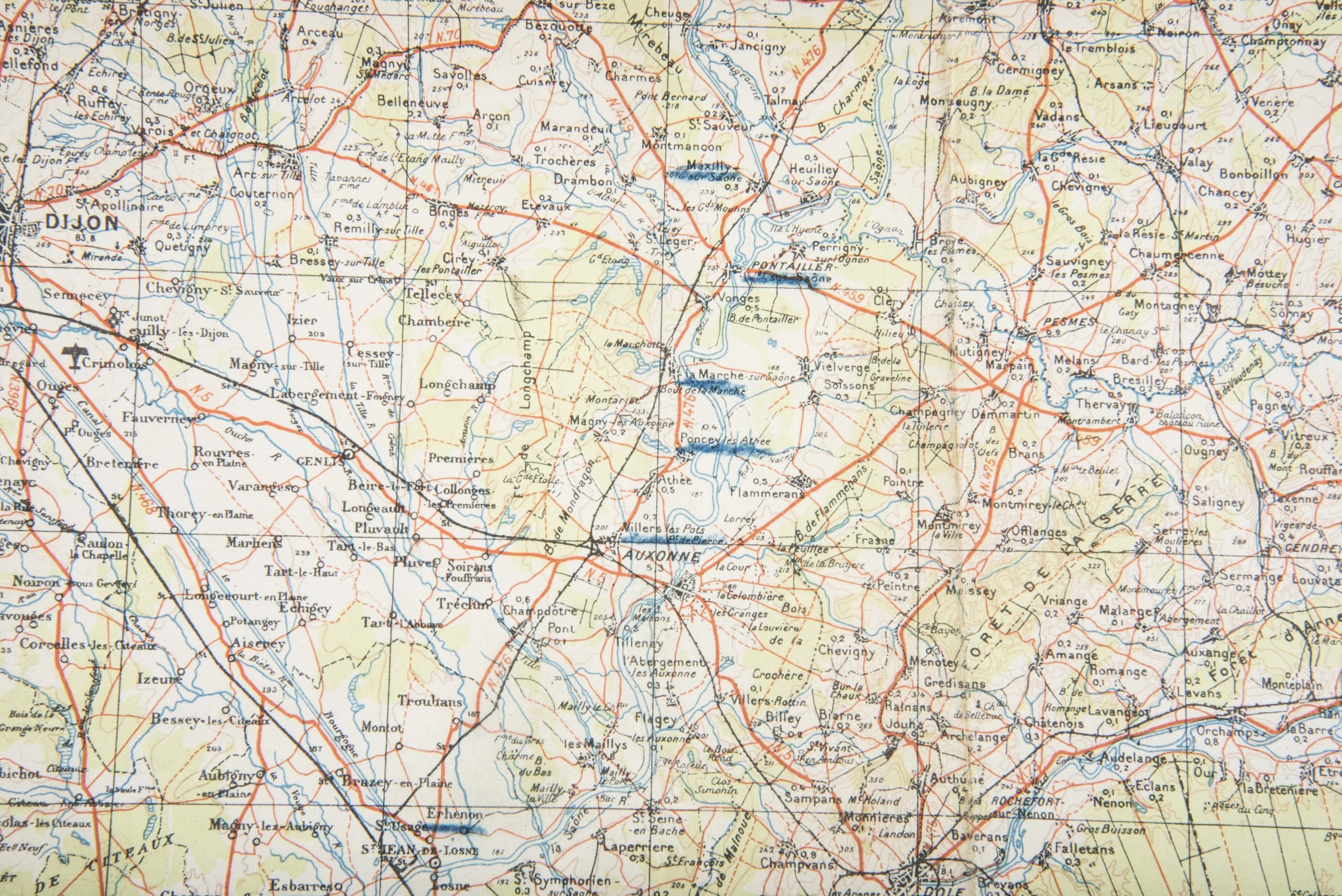 Heer map plotting board or Kartenbrett with marked maps — image 36