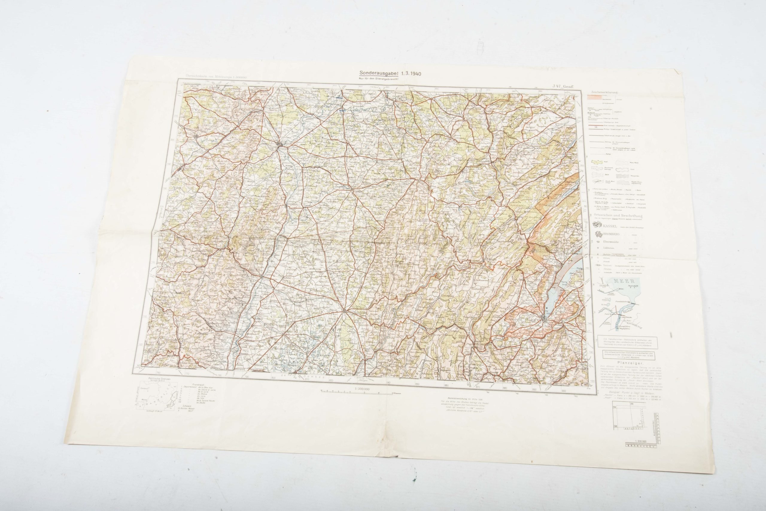 Heer map plotting board or Kartenbrett with marked maps — image 39