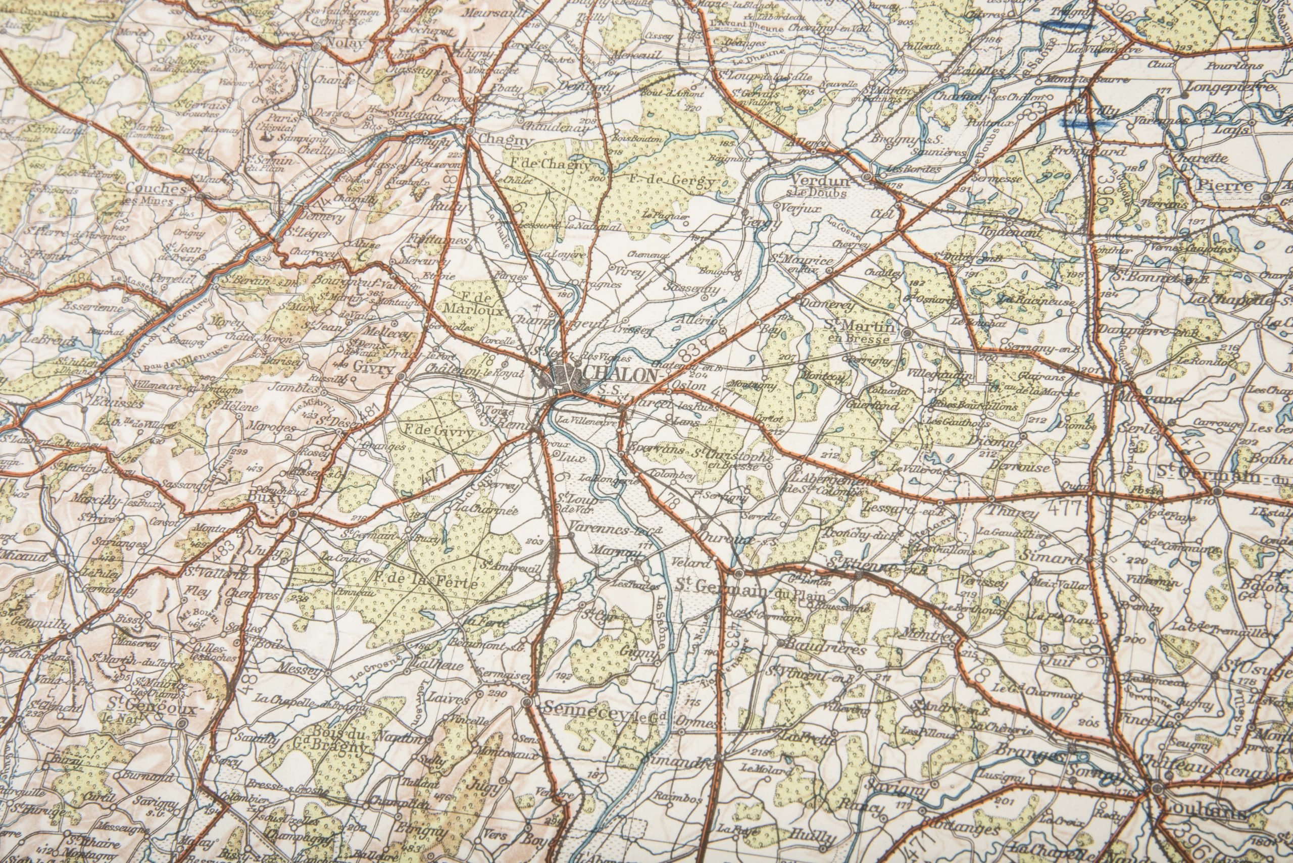 Heer map plotting board or Kartenbrett with marked maps — image 42