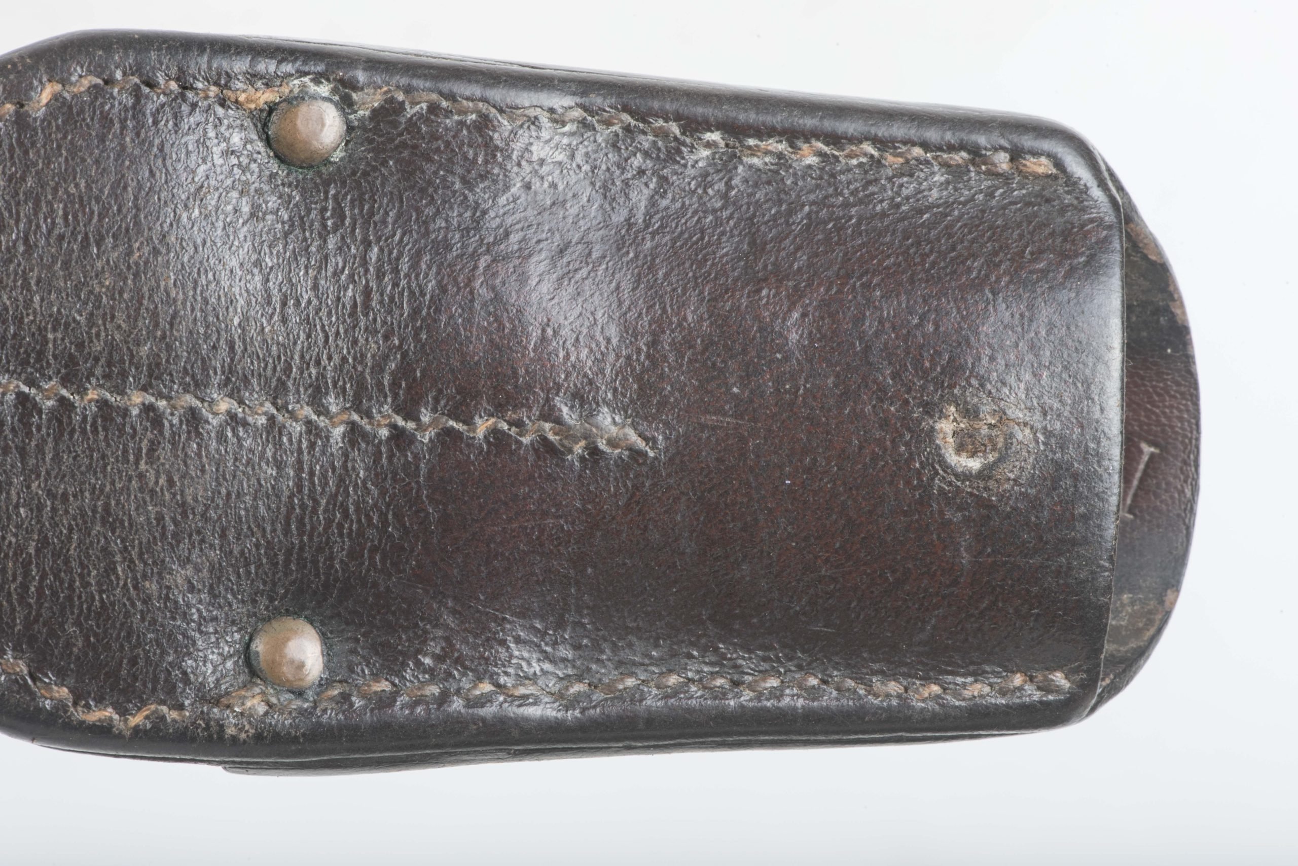 Luftwaffe issue chocolate brown K98 bayonet frog marked Otto koberstein, LBA — image 3