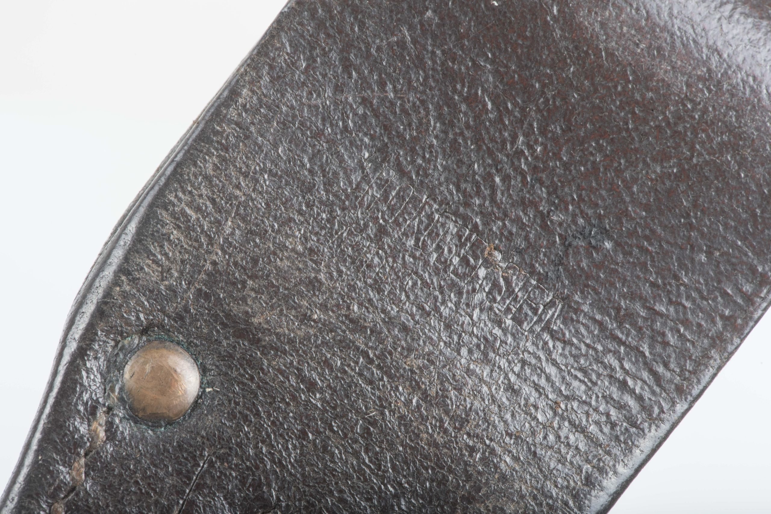Luftwaffe issue chocolate brown K98 bayonet frog marked Otto koberstein, LBA — image 7