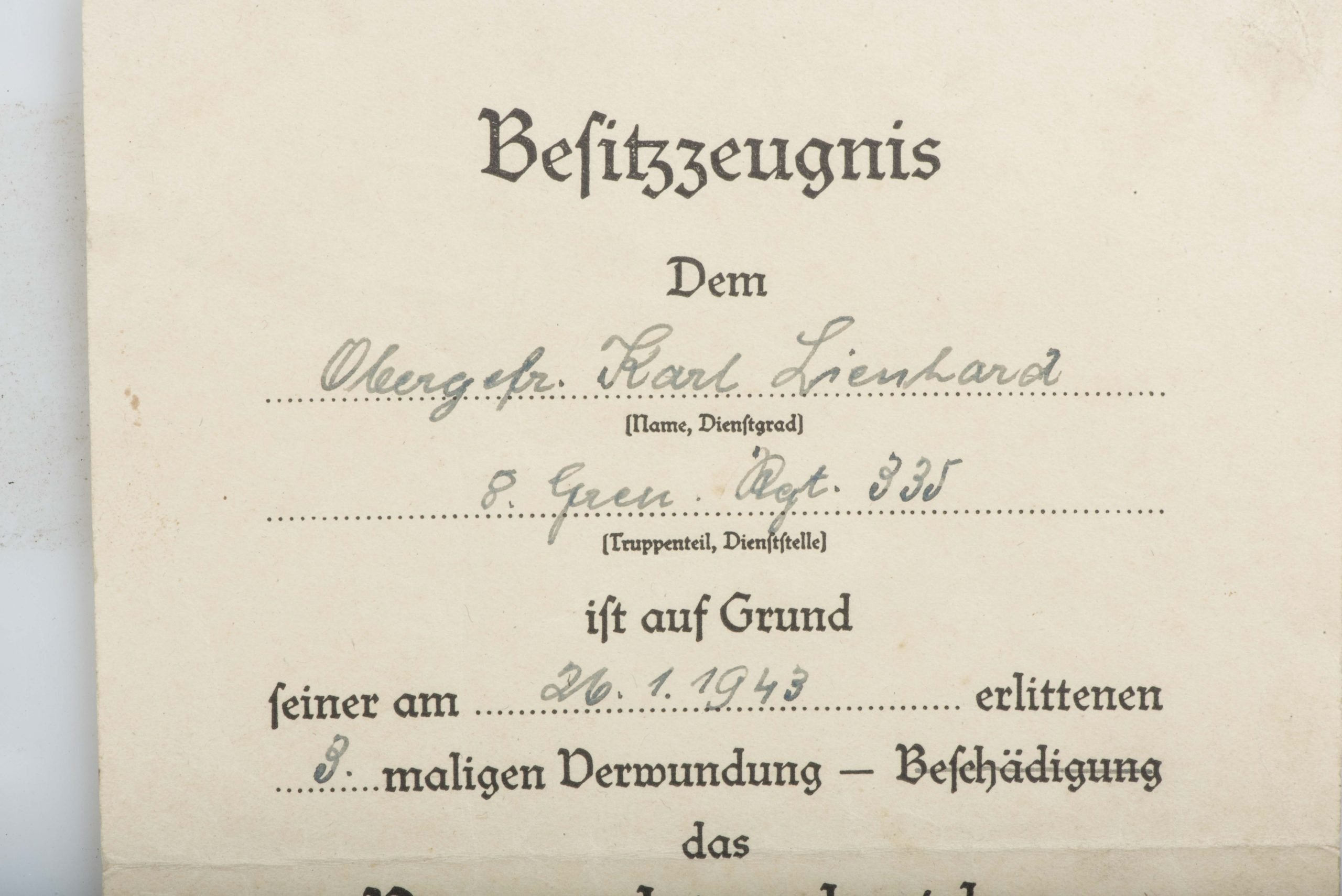 Grouping of Unteroffizier Karl Lienard – Kurland – Venlo – Küstrin, Potsdam, Spandau — image 5